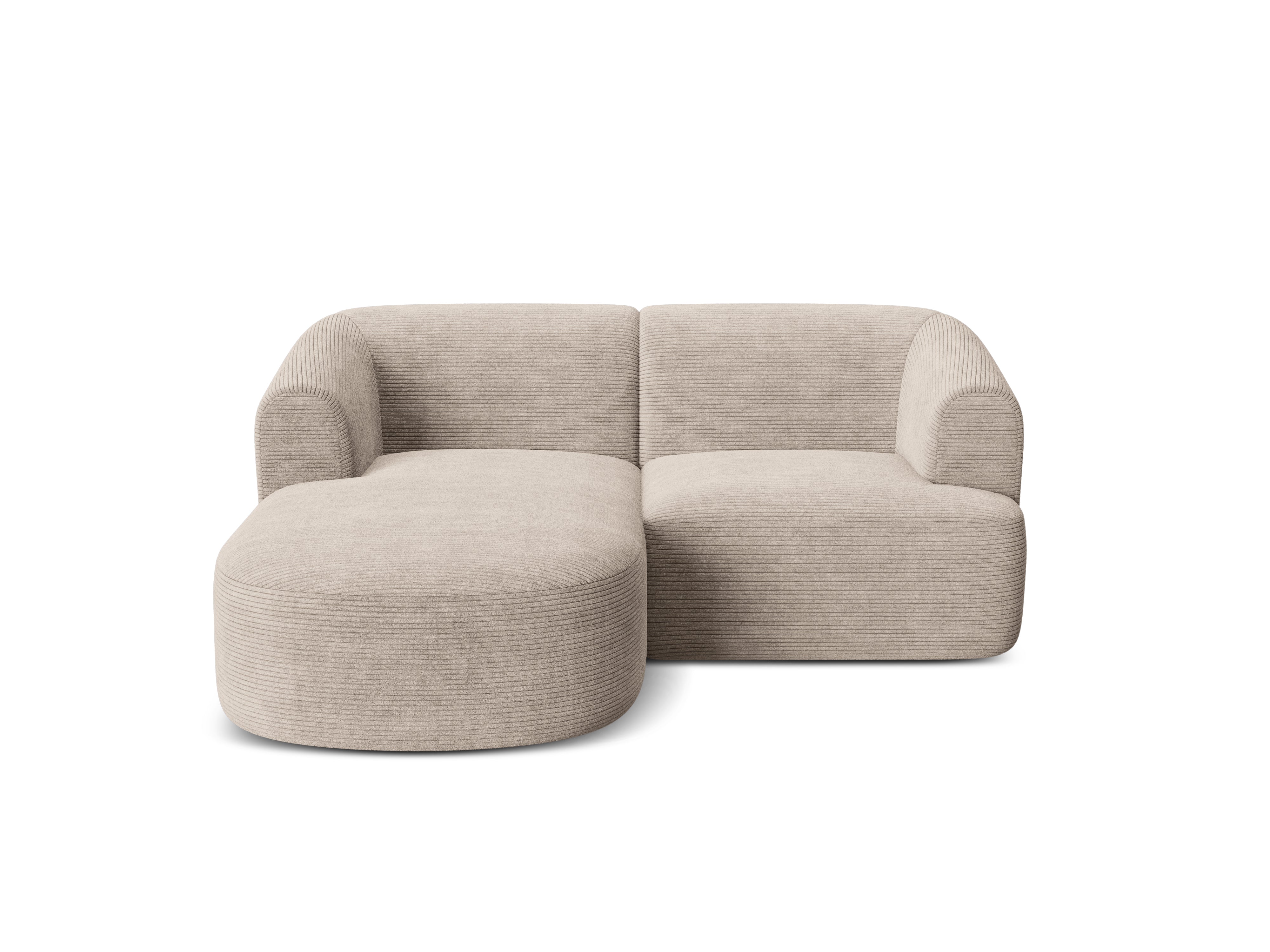 Left-facing 3-seater sofa CAMPI beige corduroy