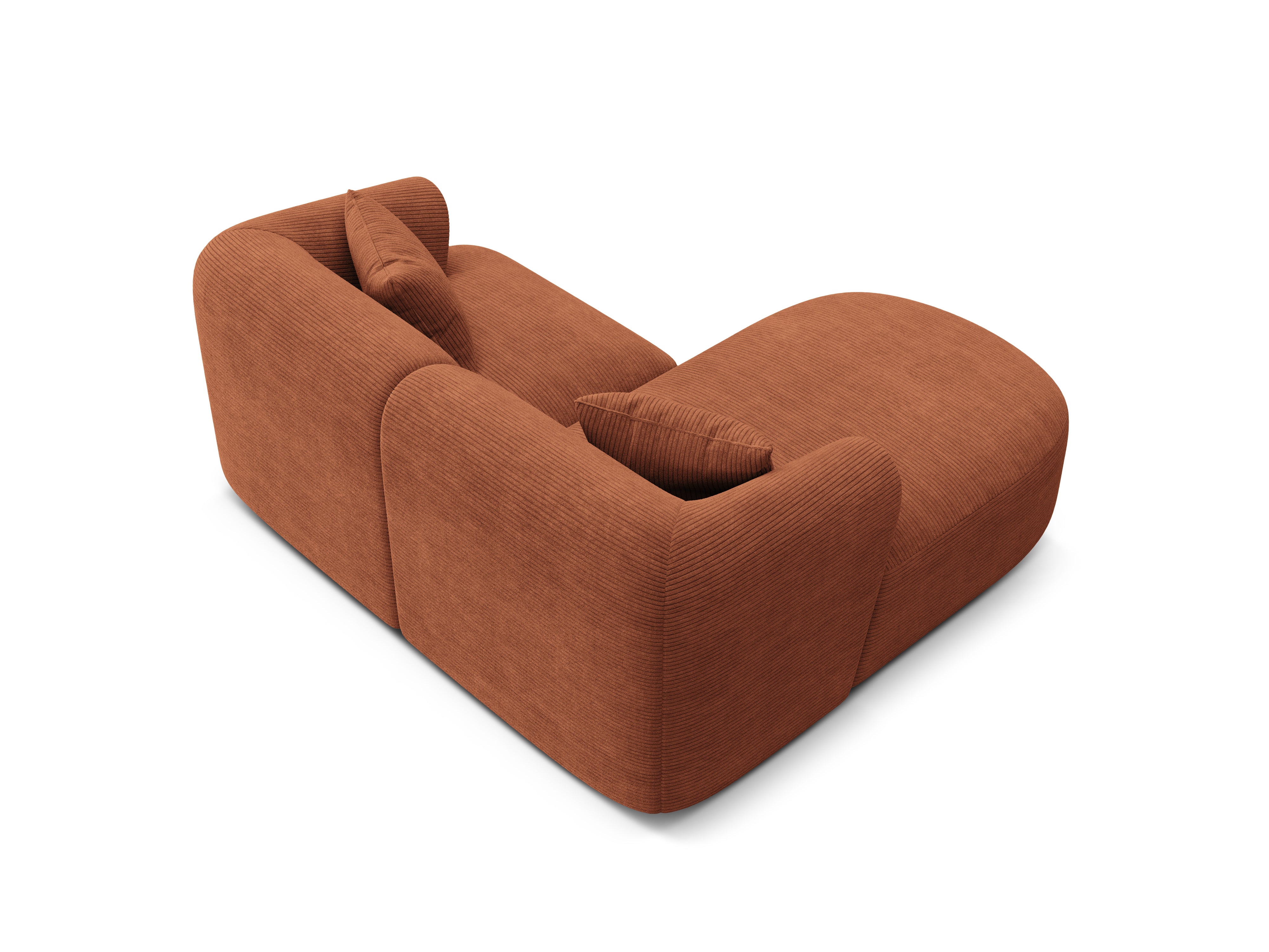 Rohová sedačka ľavostranná 3-miestna CAMPI tehlový zamat