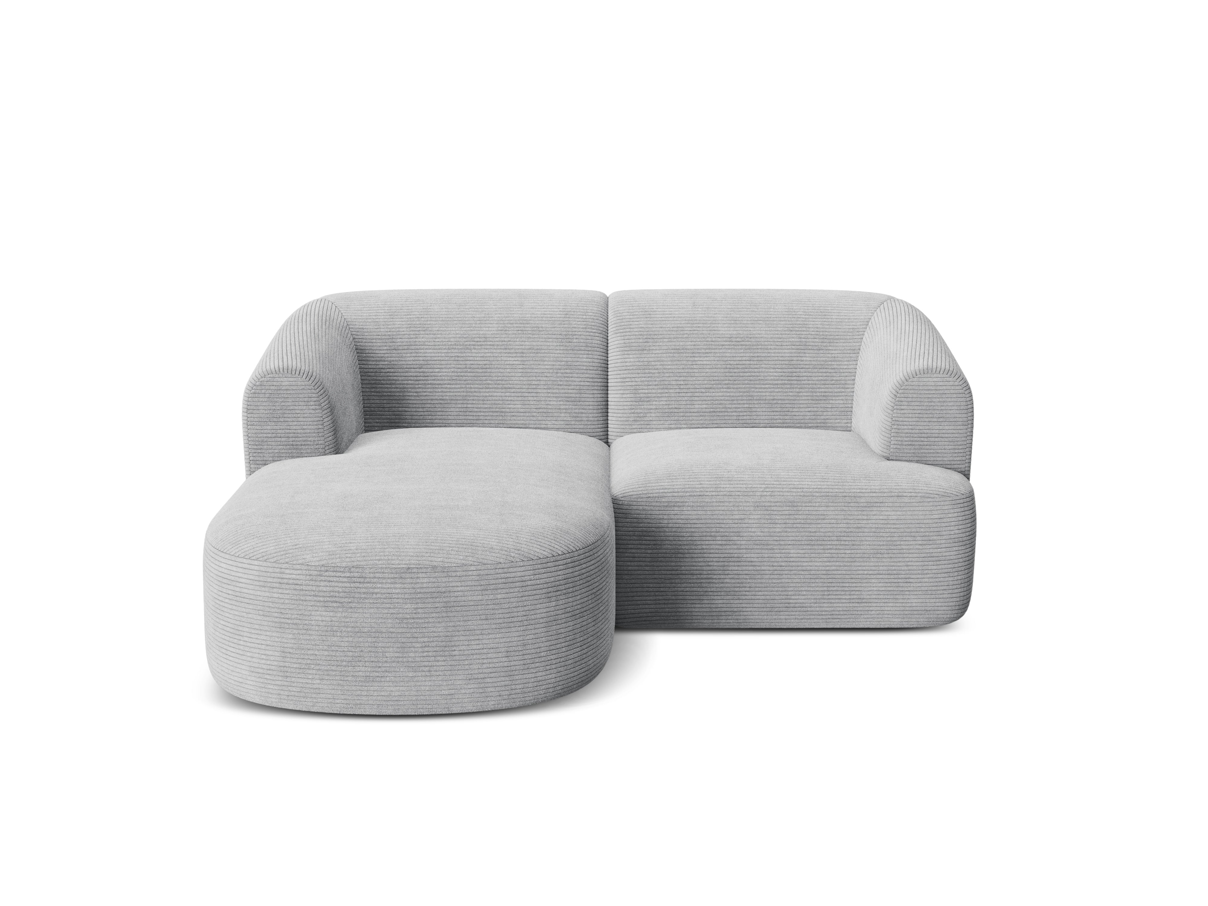 Left-sided 3-seater sofa CAMPI light gray corduroy