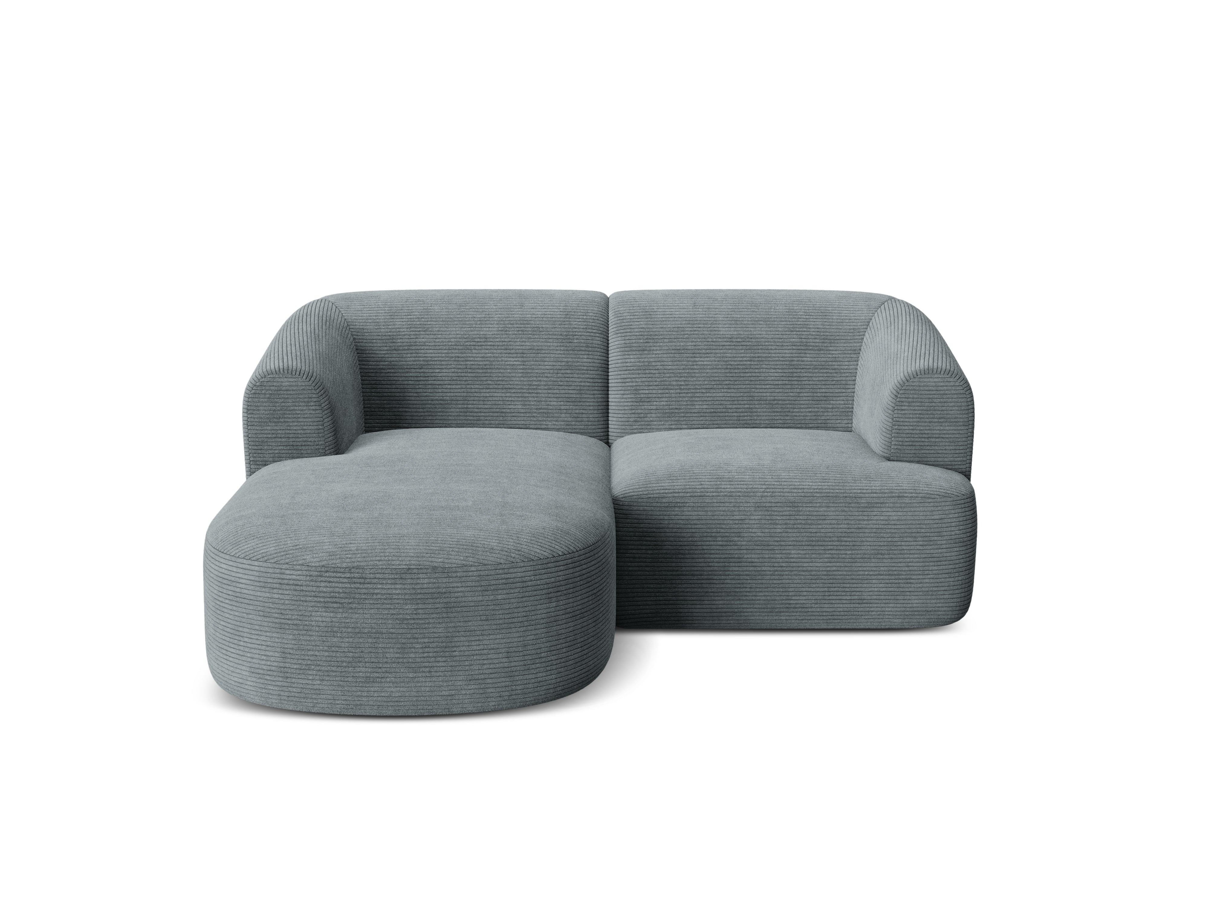 Left-facing 3-seater sofa CAMPI gray corduroy