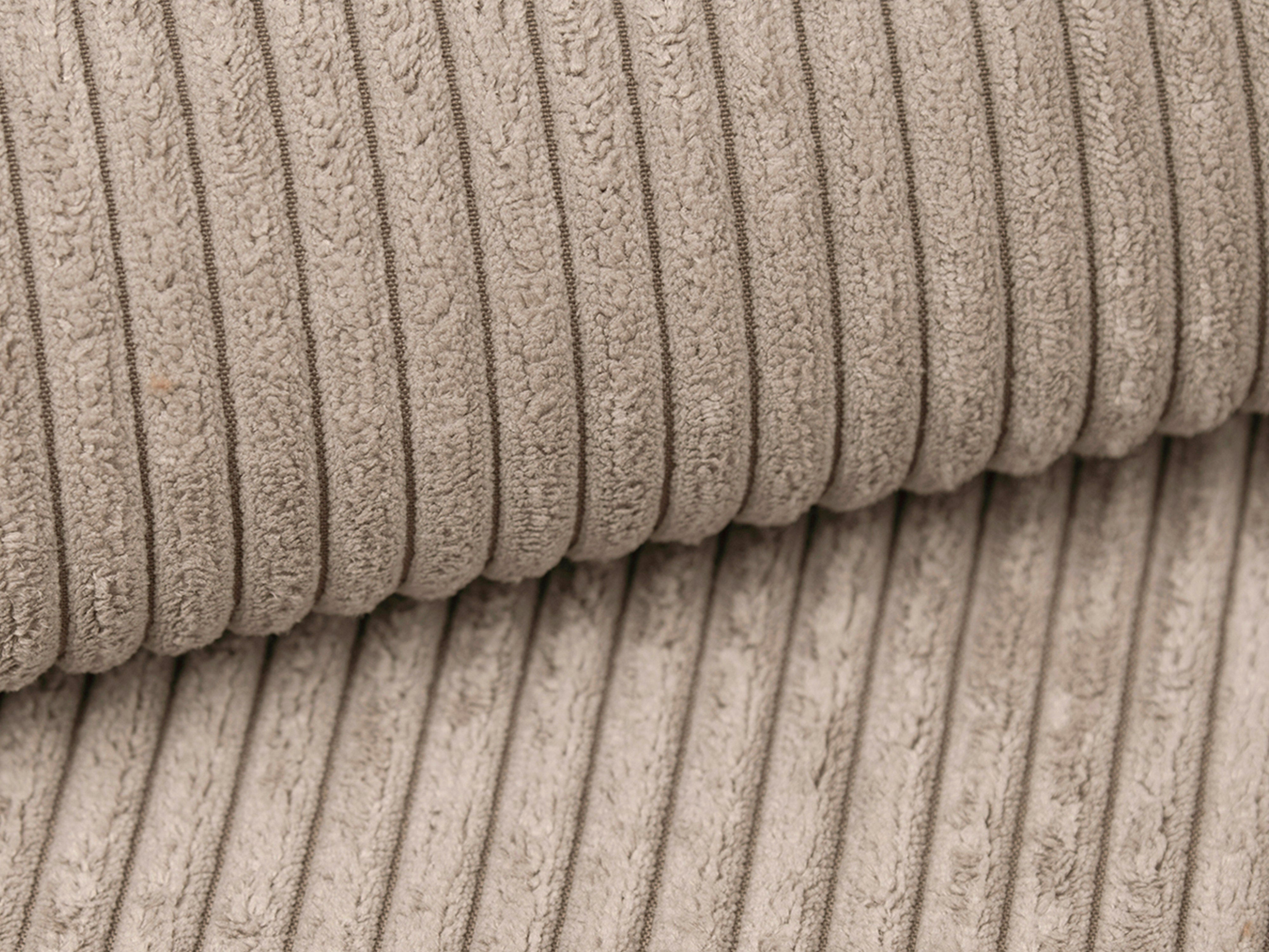 Beige Corduroy Pouf CAMPI