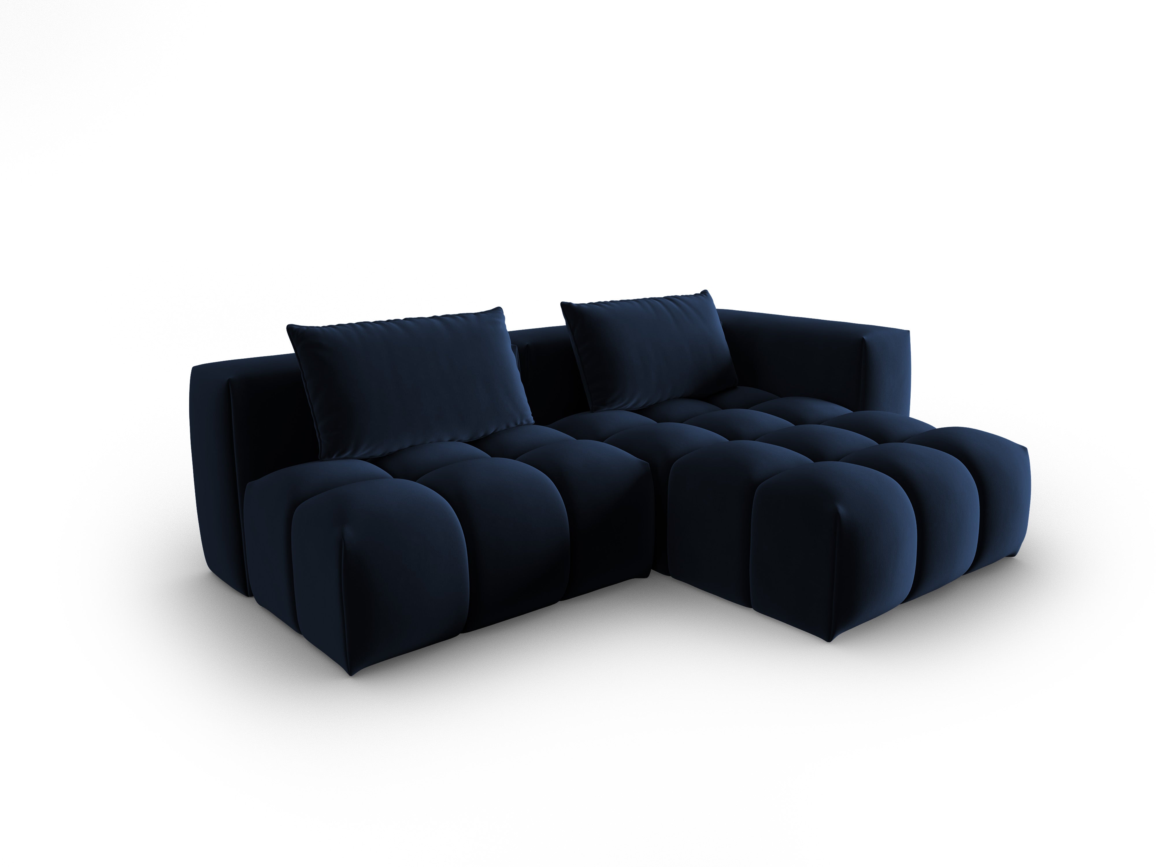 Royal Blue Velvet 3-Seater Right-Open Corner Sofa VERONA