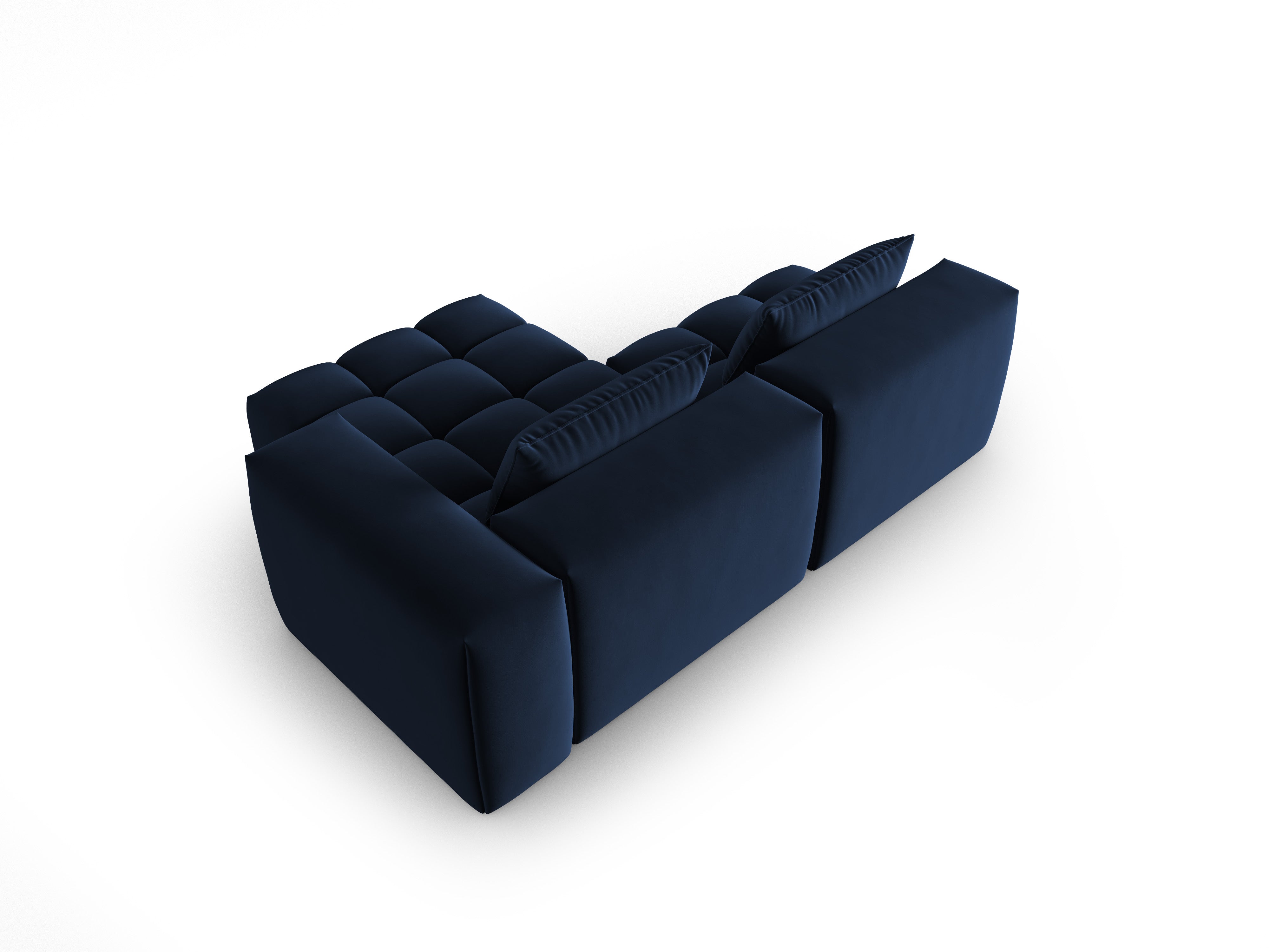 Royal Blue Velvet 3-Seater Right-Open Corner Sofa VERONA