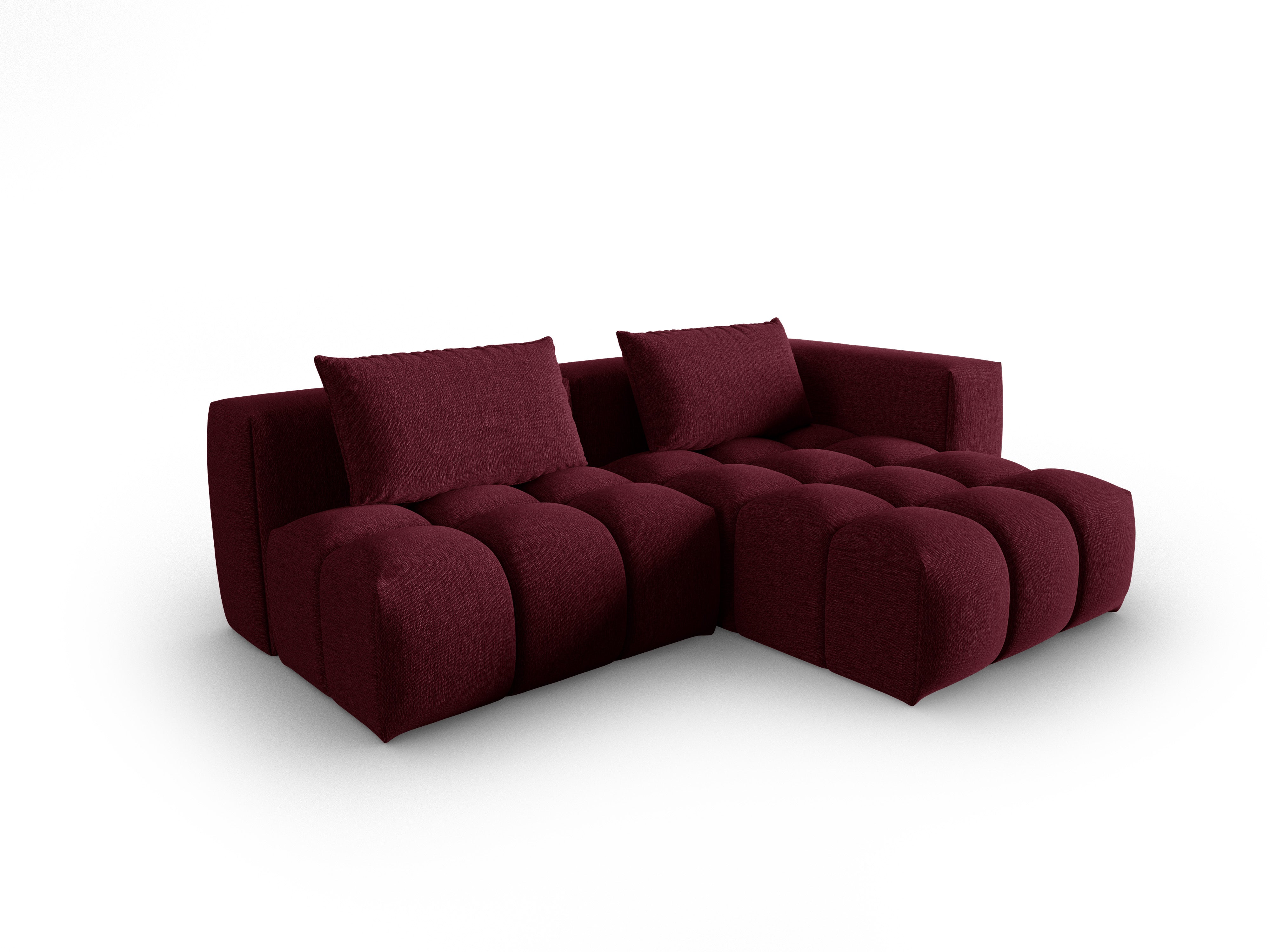 Rohová sedačka 3-miestna pravostranná otvorená VERONA burgundská