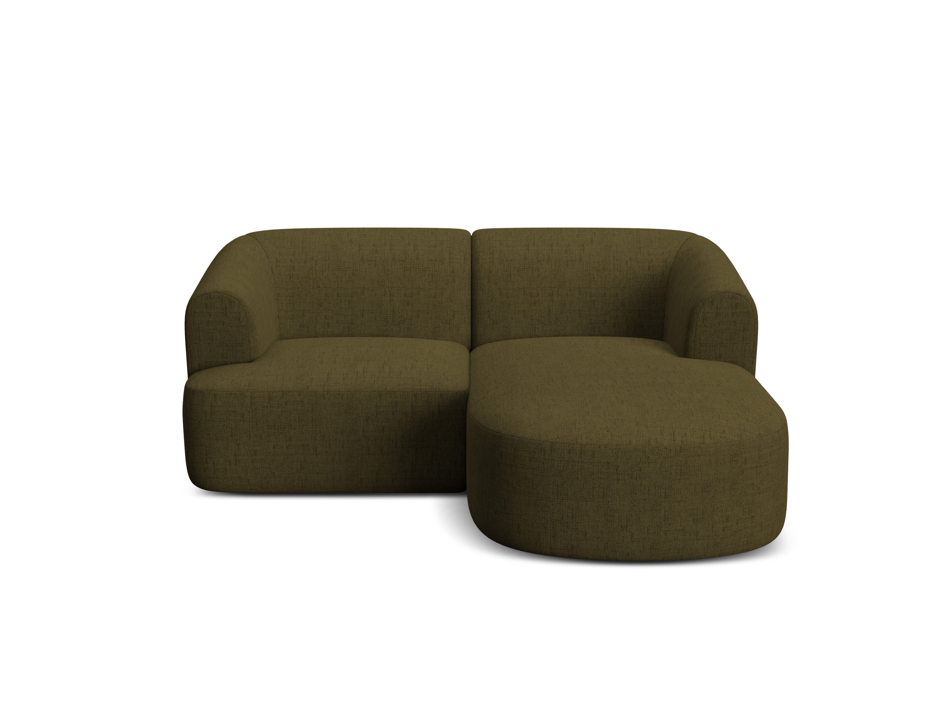 Right-facing 3-seater sofa CAMPI green chenille