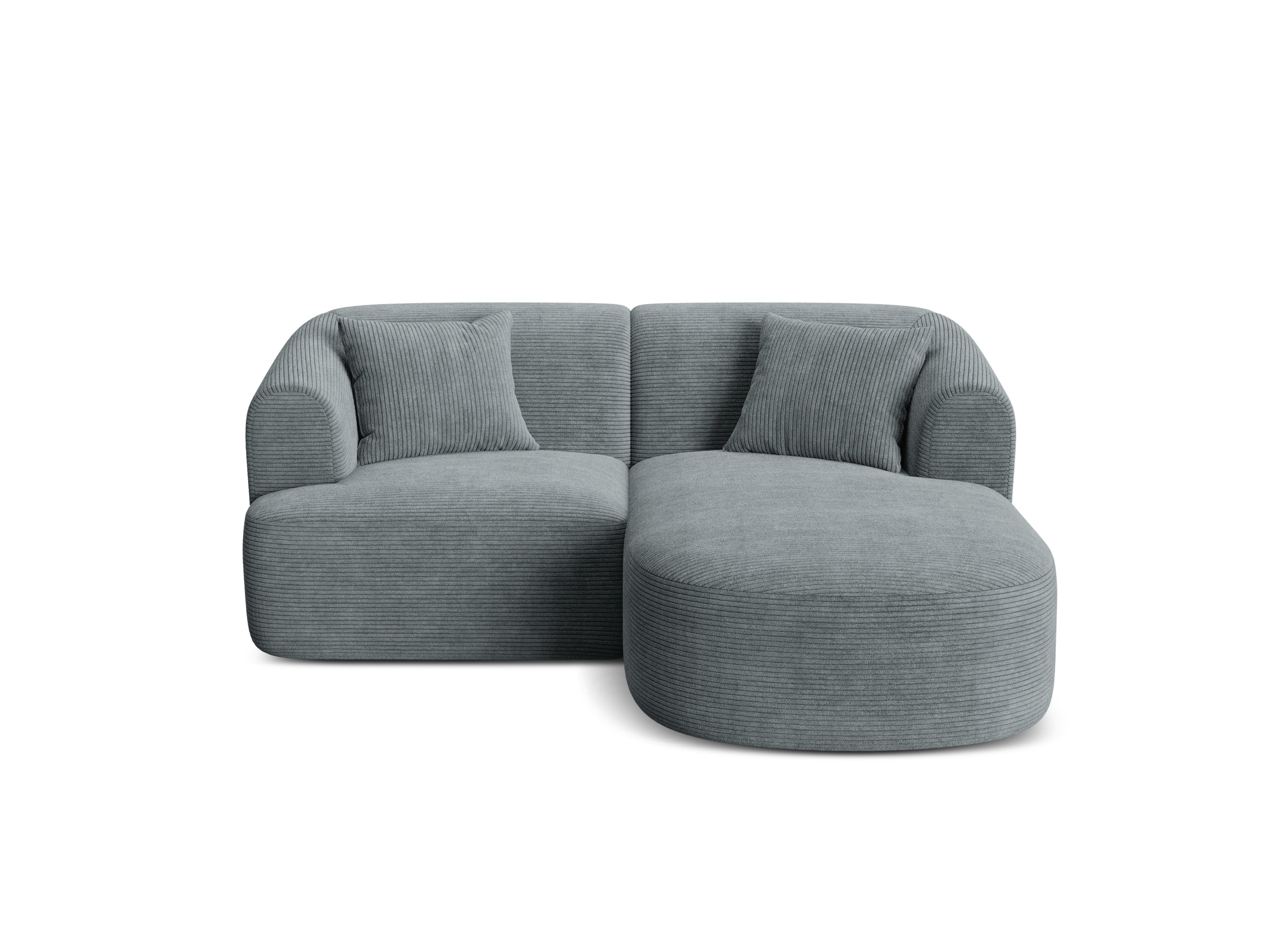 Right-facing 3-seater sofa CAMPI gray corduroy