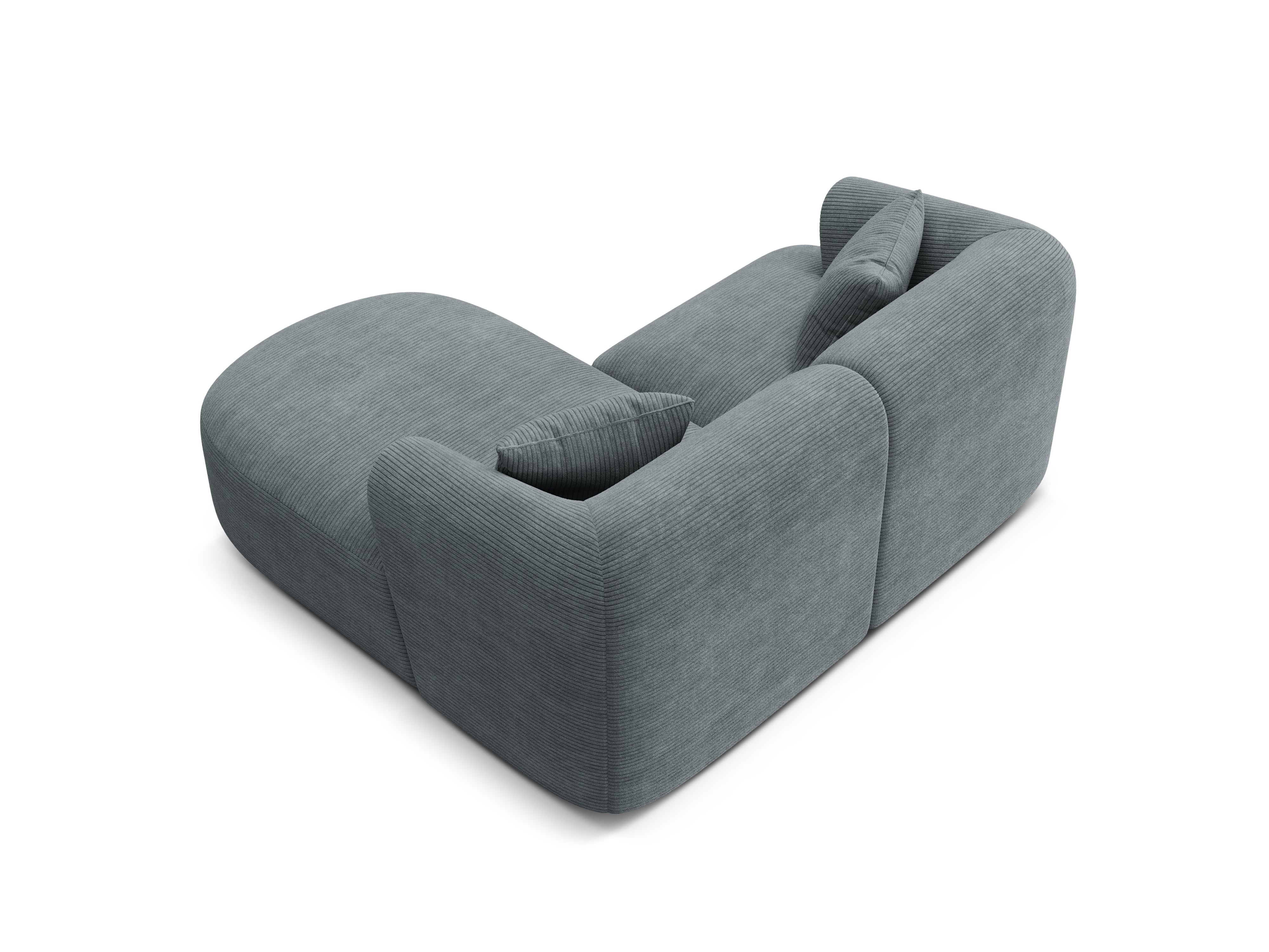 Right-facing 3-seater sofa CAMPI gray corduroy