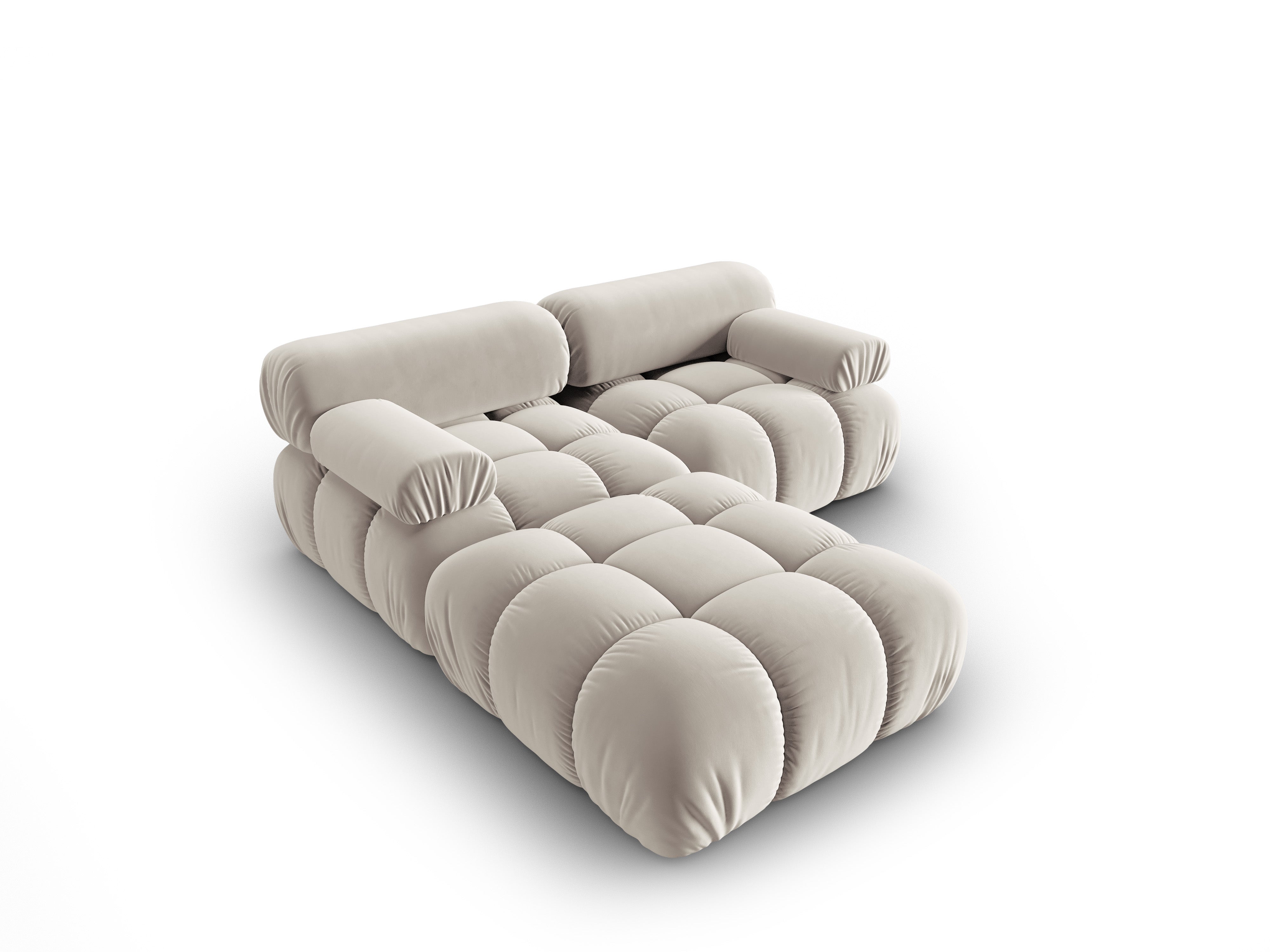 CORTINA Beige Velvet 3-Seater Sofa