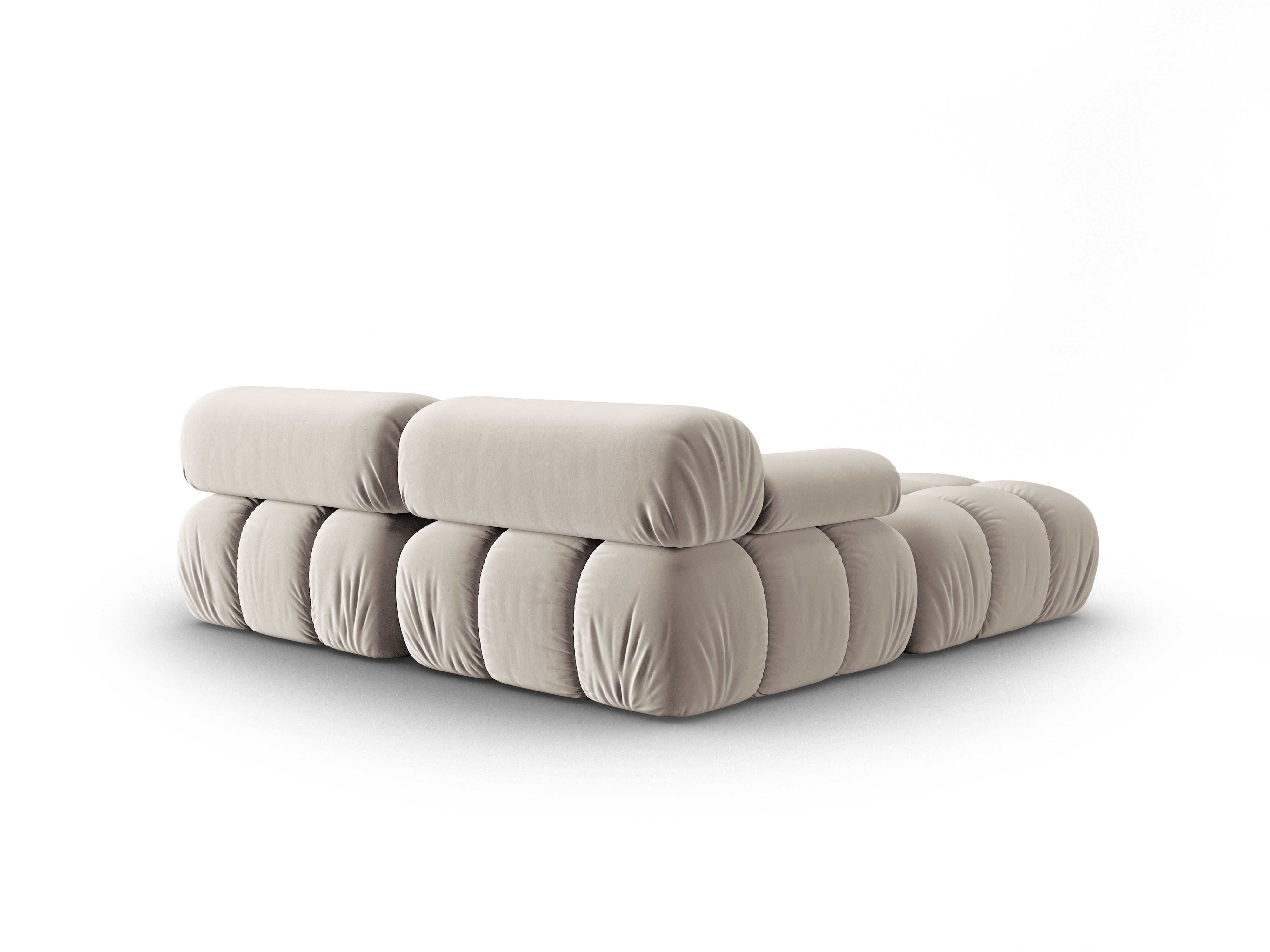 CORTINA Beige Velvet 3-Seater Sofa
