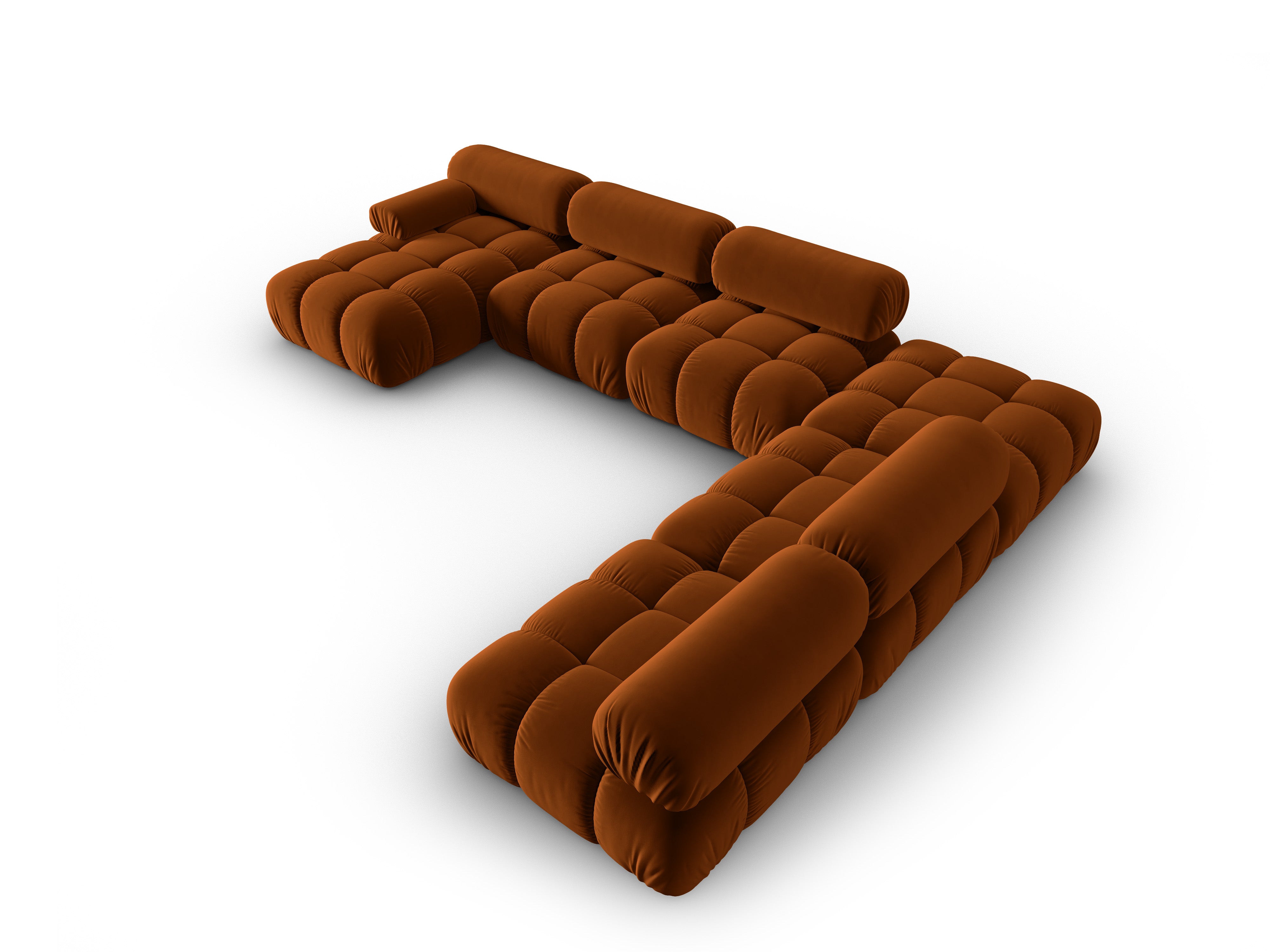 CORTINA Brick Right-Hand Velvet Panoramic Corner Sofa