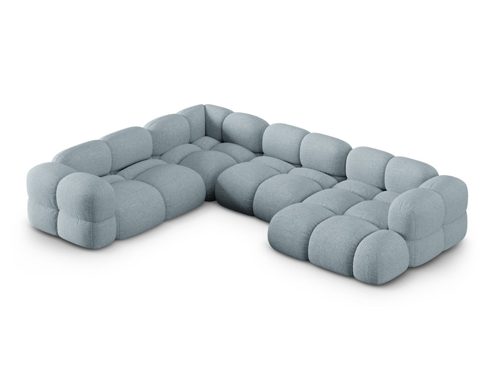 Left-facing U-shaped sofa LORETTO pastel blue
