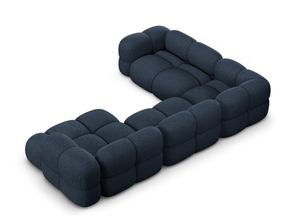 Rohová sedačka v tvare U ľavostranná LORETTO modrá