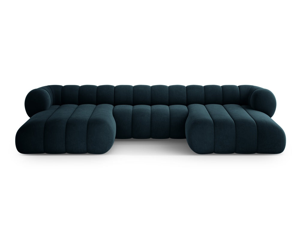 KOGE petrol velvet panoramic sofa for 6 people
