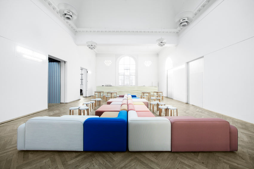 3-person modular sofa open right-sided upholstered ropes