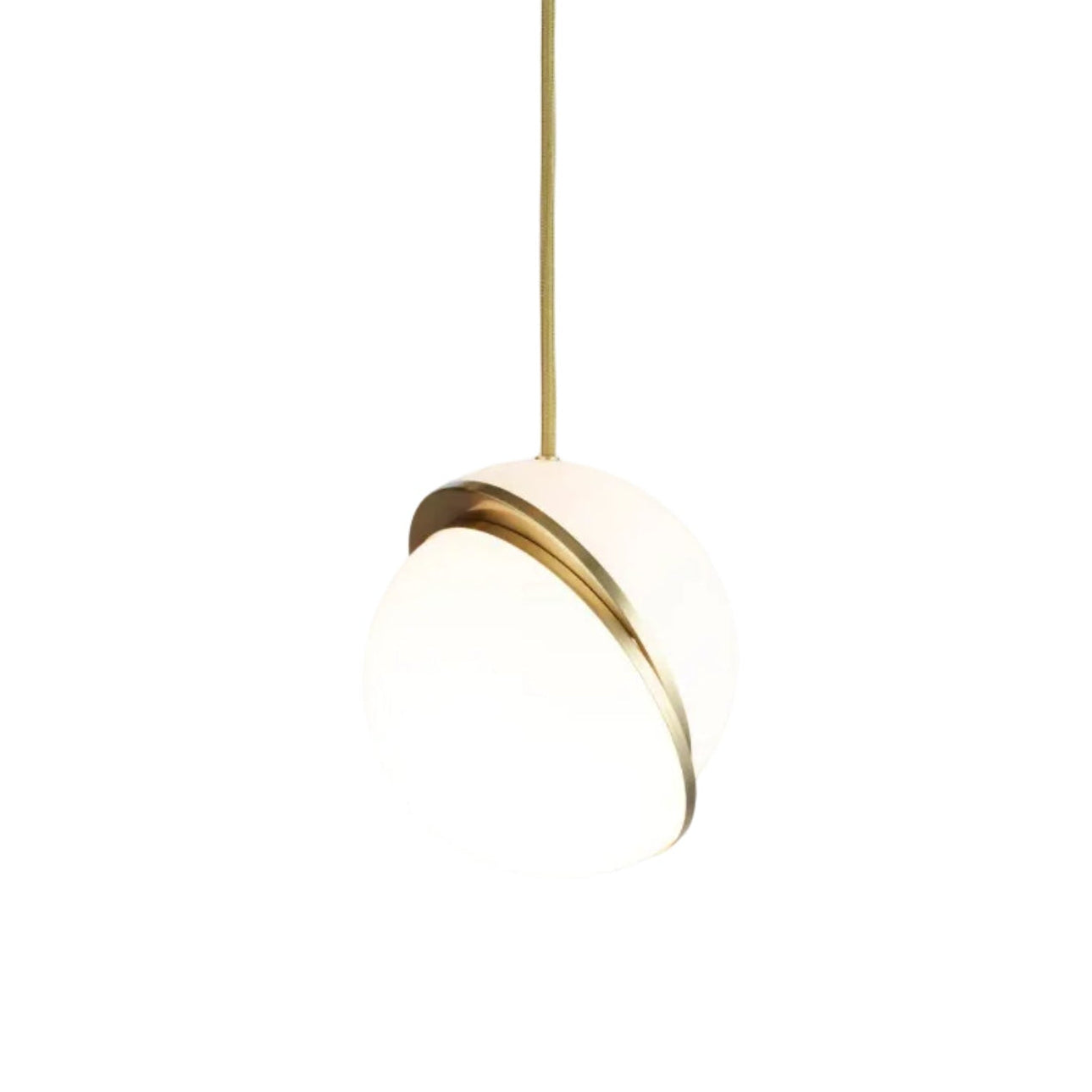 Lampa visiacá CRESCENT s opálovým tienidlom a mosadzou