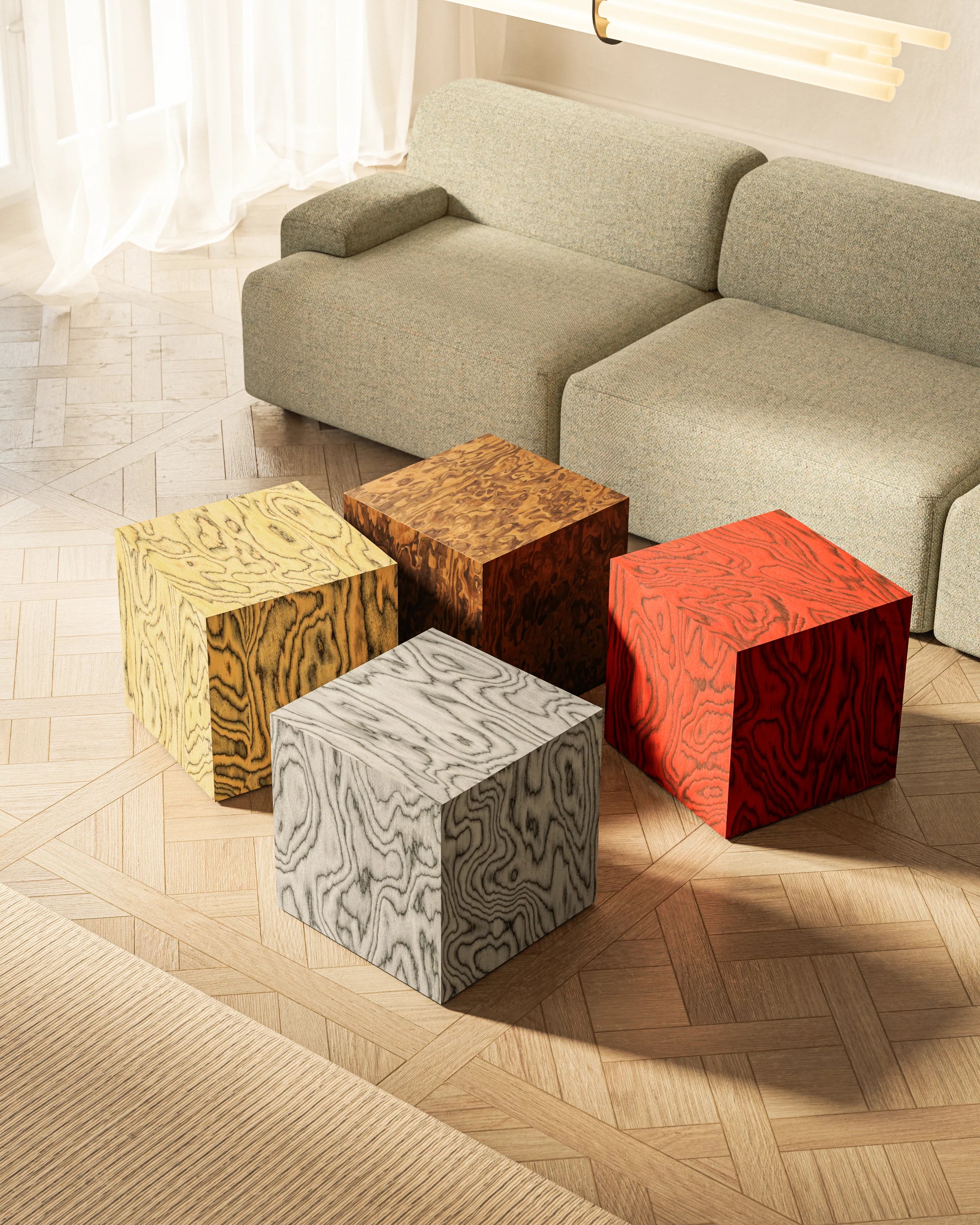 Pomocný stolík CUBE Sottsass červený