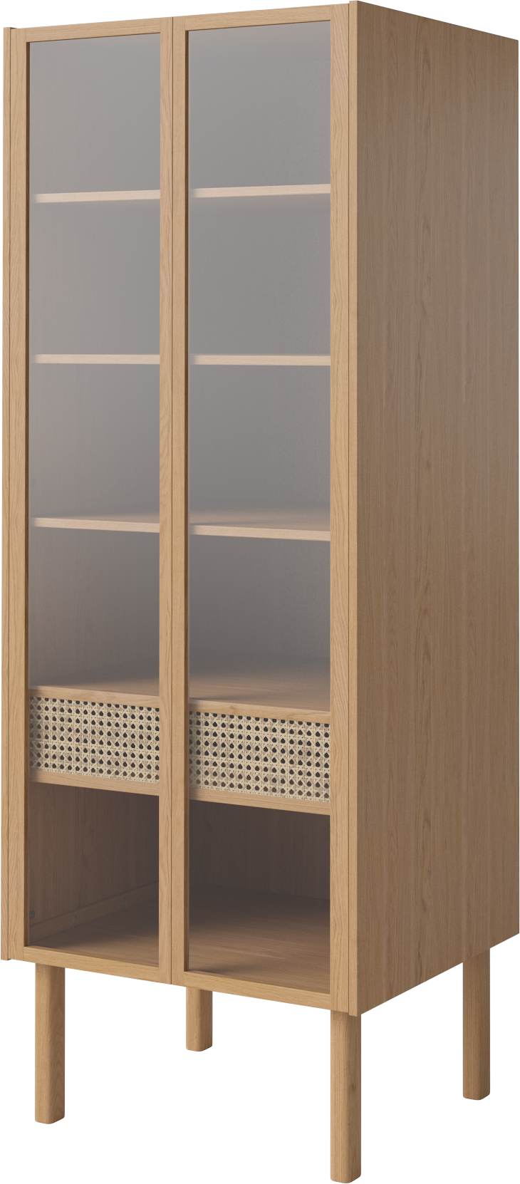 Skriňa so sklenenými dverami CANA z dubového dreva