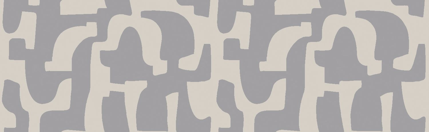 Textile wallpaper with an abstract pattern MONODIE - GRIS CRAIE blue-gray with cream