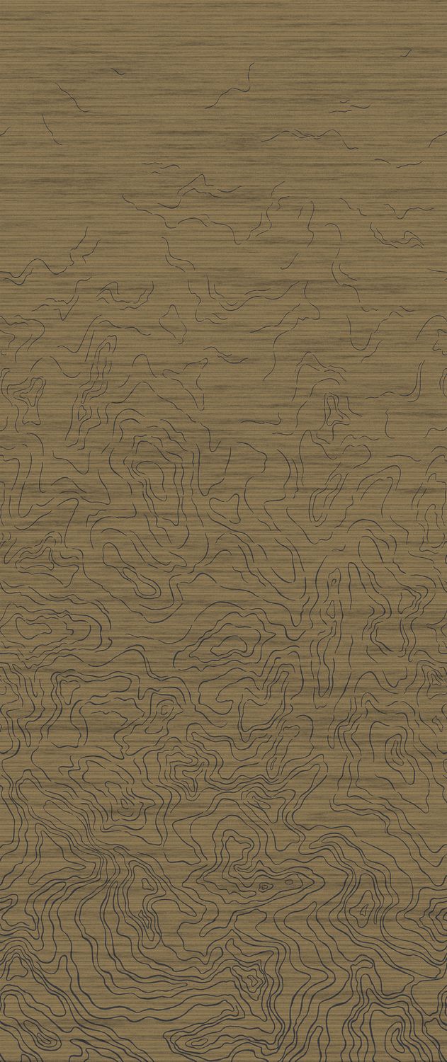 Structural textile mural ONDES PRÉCIEUSES - CAMEL brown