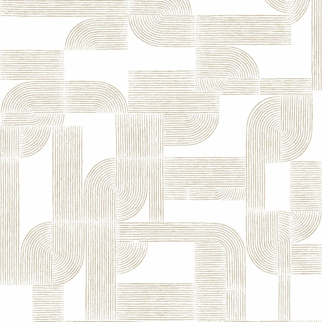 Tapeta s geometrickým vzorom HECTOR - BIELA/ZLATÁ biela so zlatou