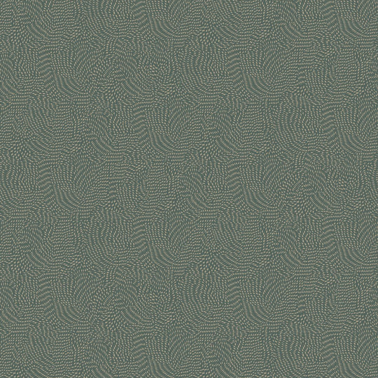 Wallpaper with abstract pattern PASSY - DARK GREEN/BEIGE green with beige