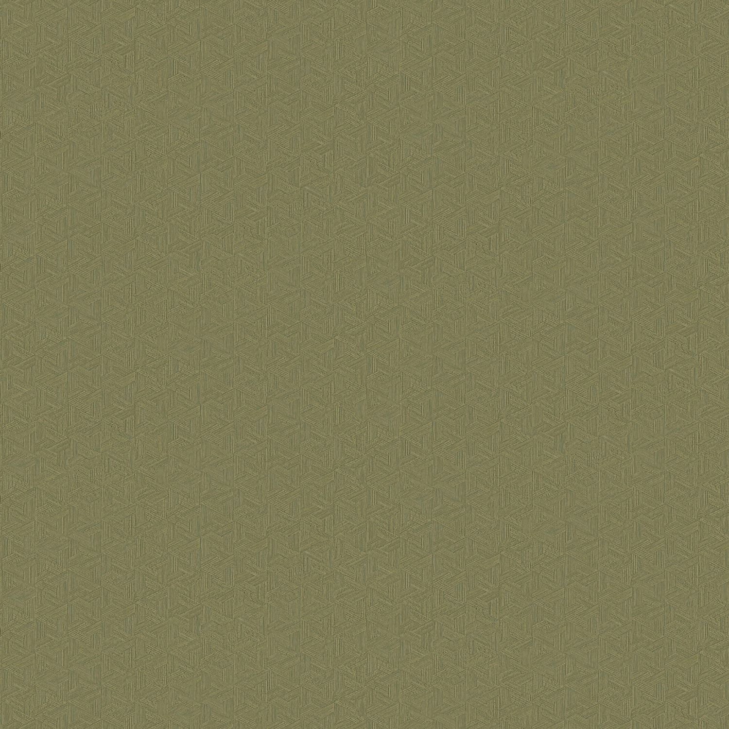 Tapeta štrukturálna geometrická inšpirovaná listami banánovníka LINDU - KAKI tmavozelená