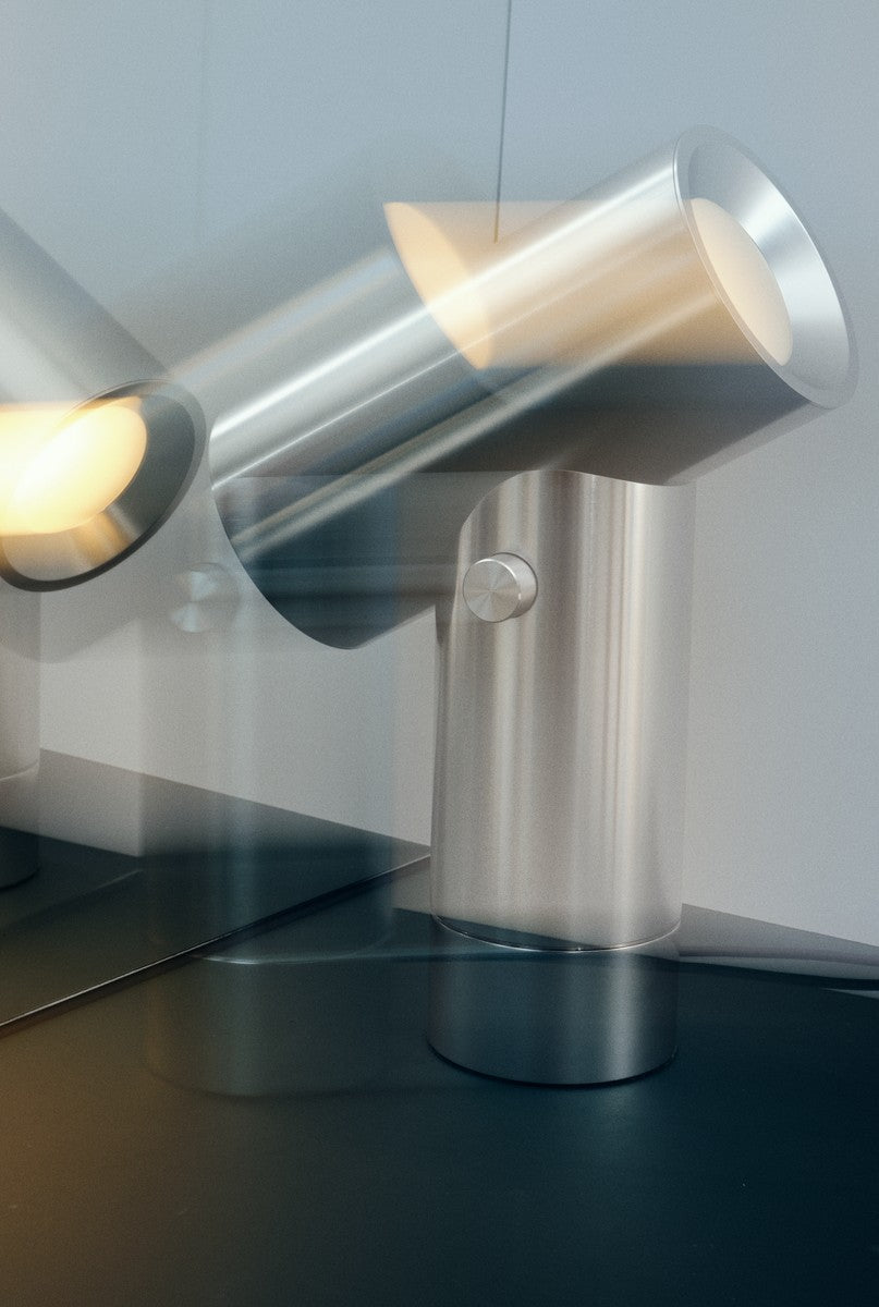 Table lamp BEAM polished aluminum