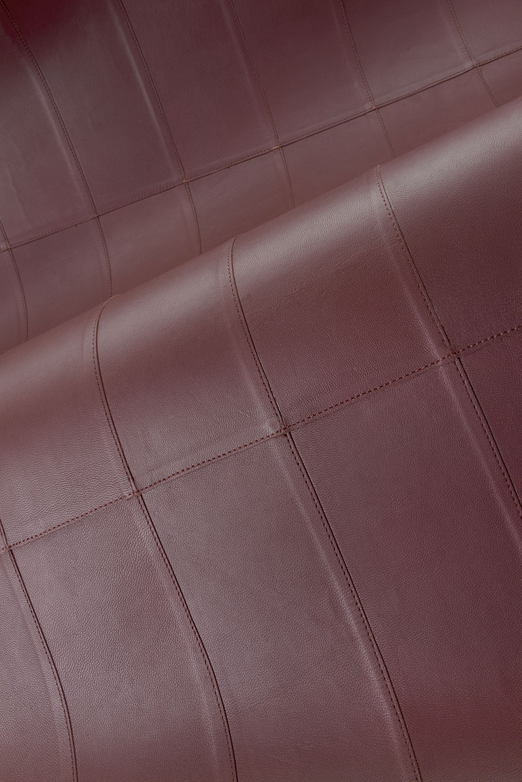 Natural leather wallpaper with geometric pattern PALADIN burgundy