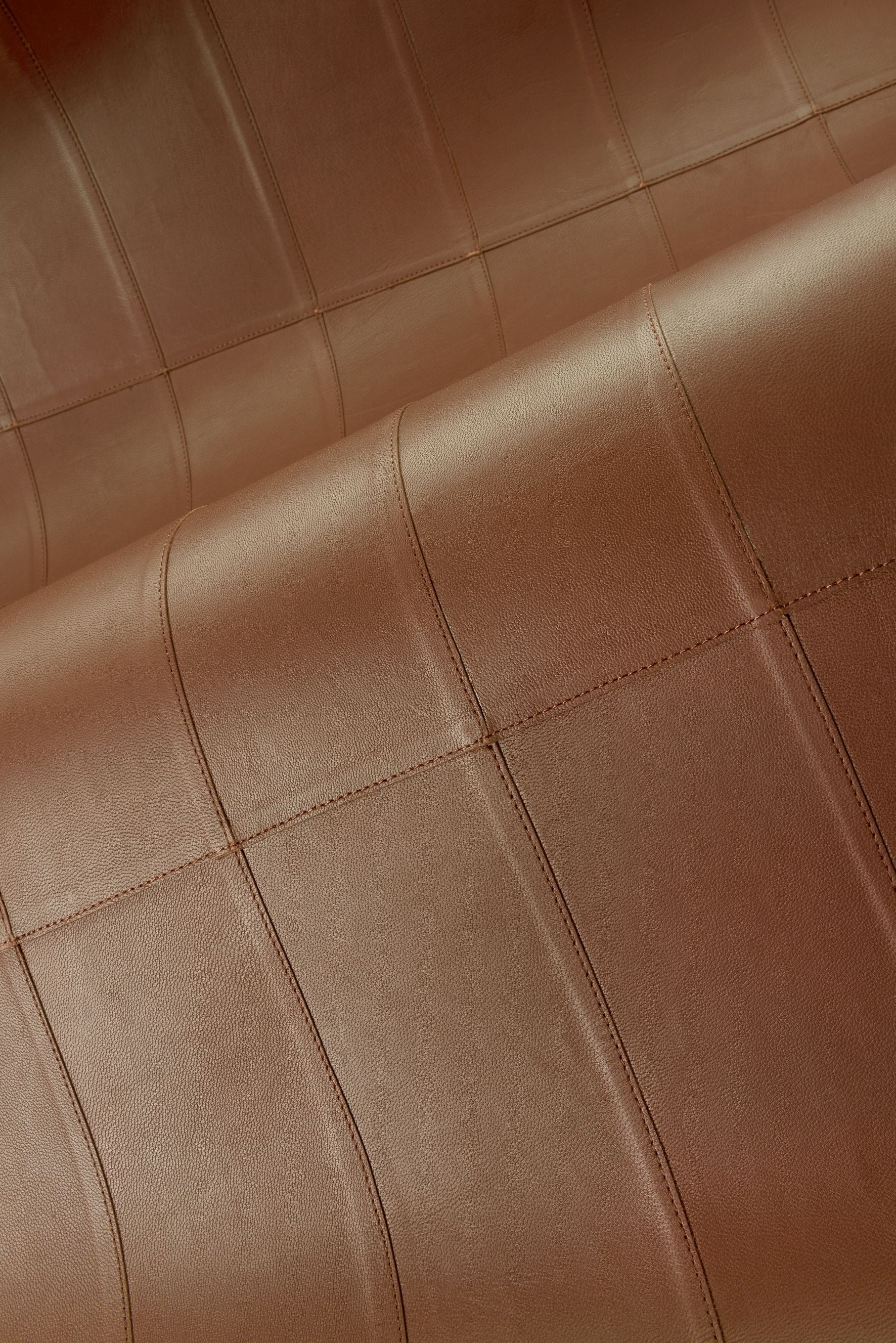 Natural leather wallpaper with geometric pattern PALADIN brown