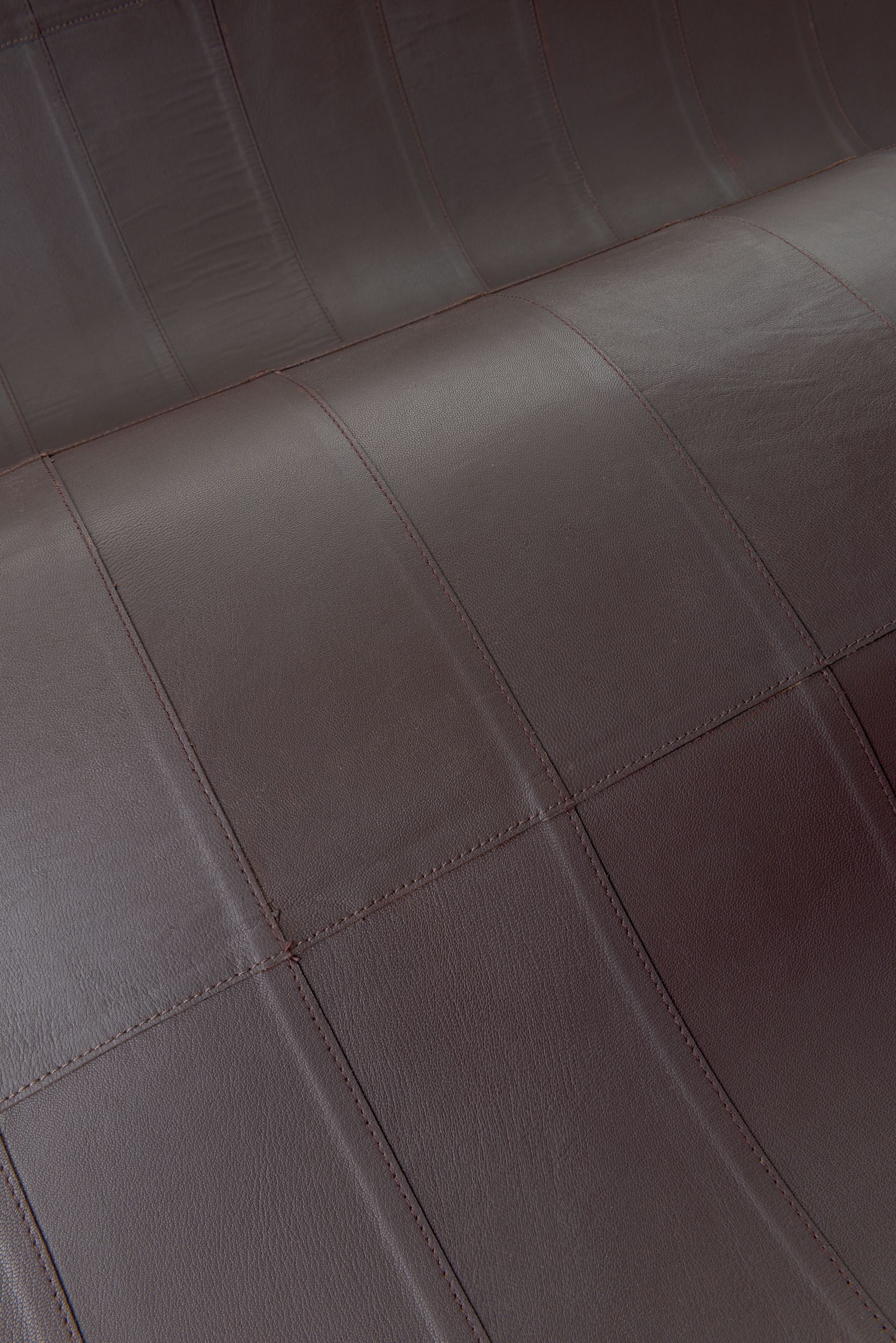 Natural leather wallpaper with geometric pattern PALADIN dark brown