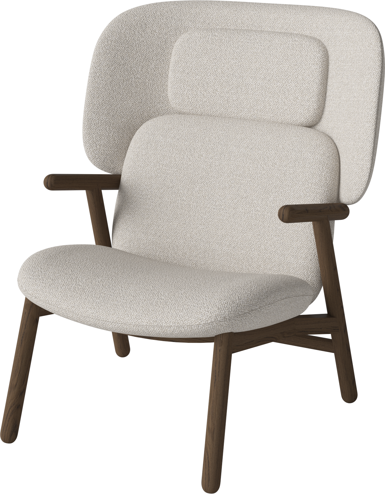 Kreslo s vysokým operadlom COSH, základňa z tmavého dubového dreva