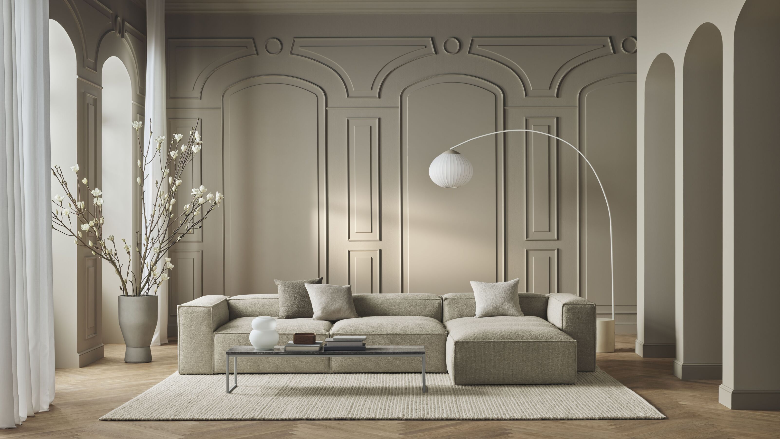 Pravostranný szezlong COSIMA BED čalúnený