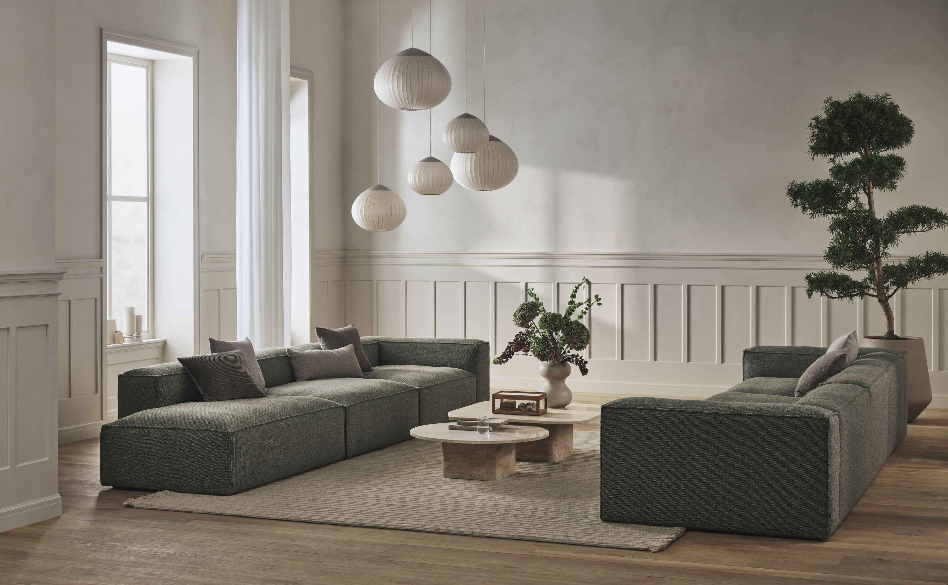 Kulatý konferenčný stolík EIDA pieskový travertín