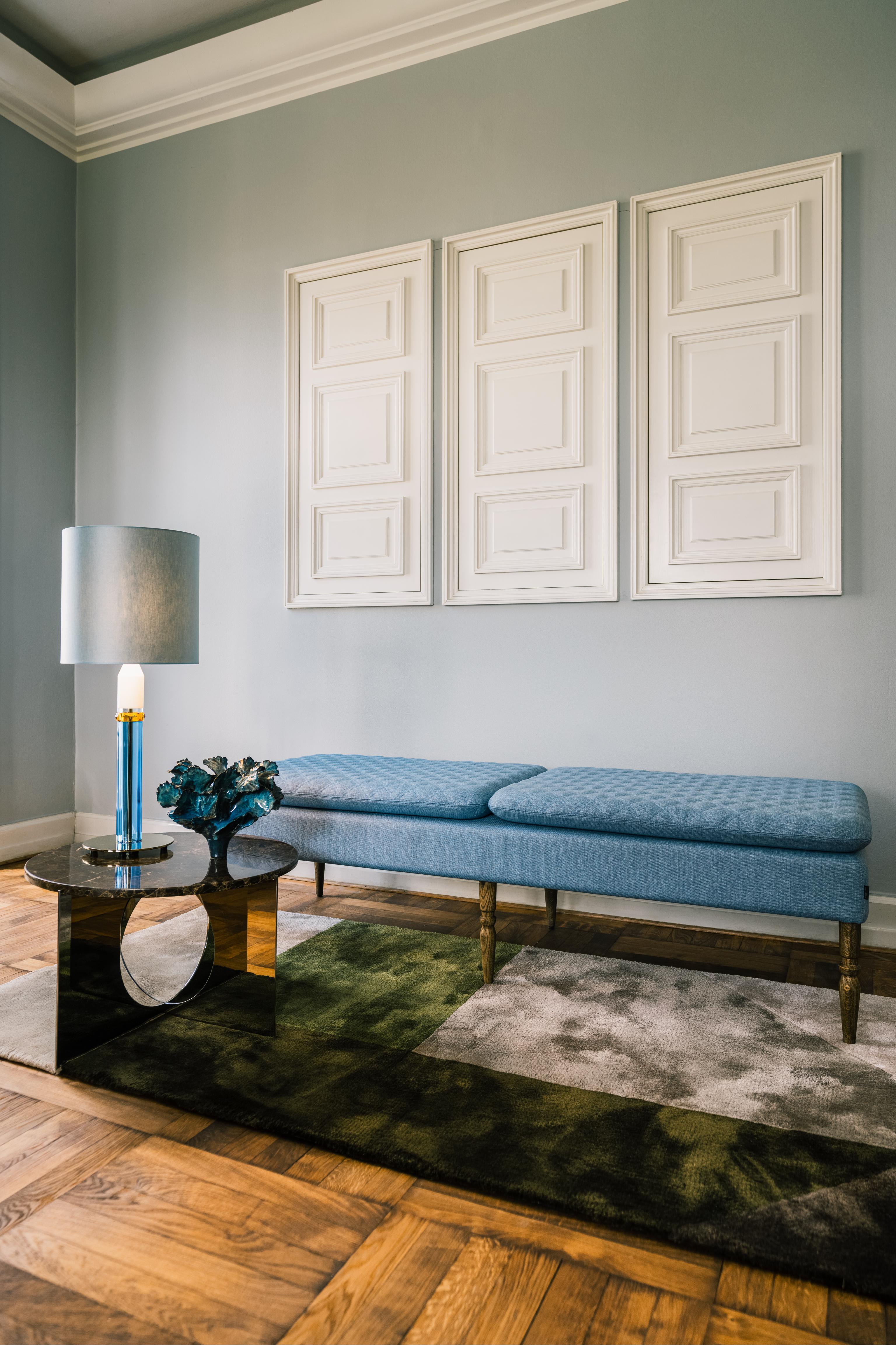 Lampa stołowa CARNIVAL NO. 1 błękitny z białym i bursztynowym