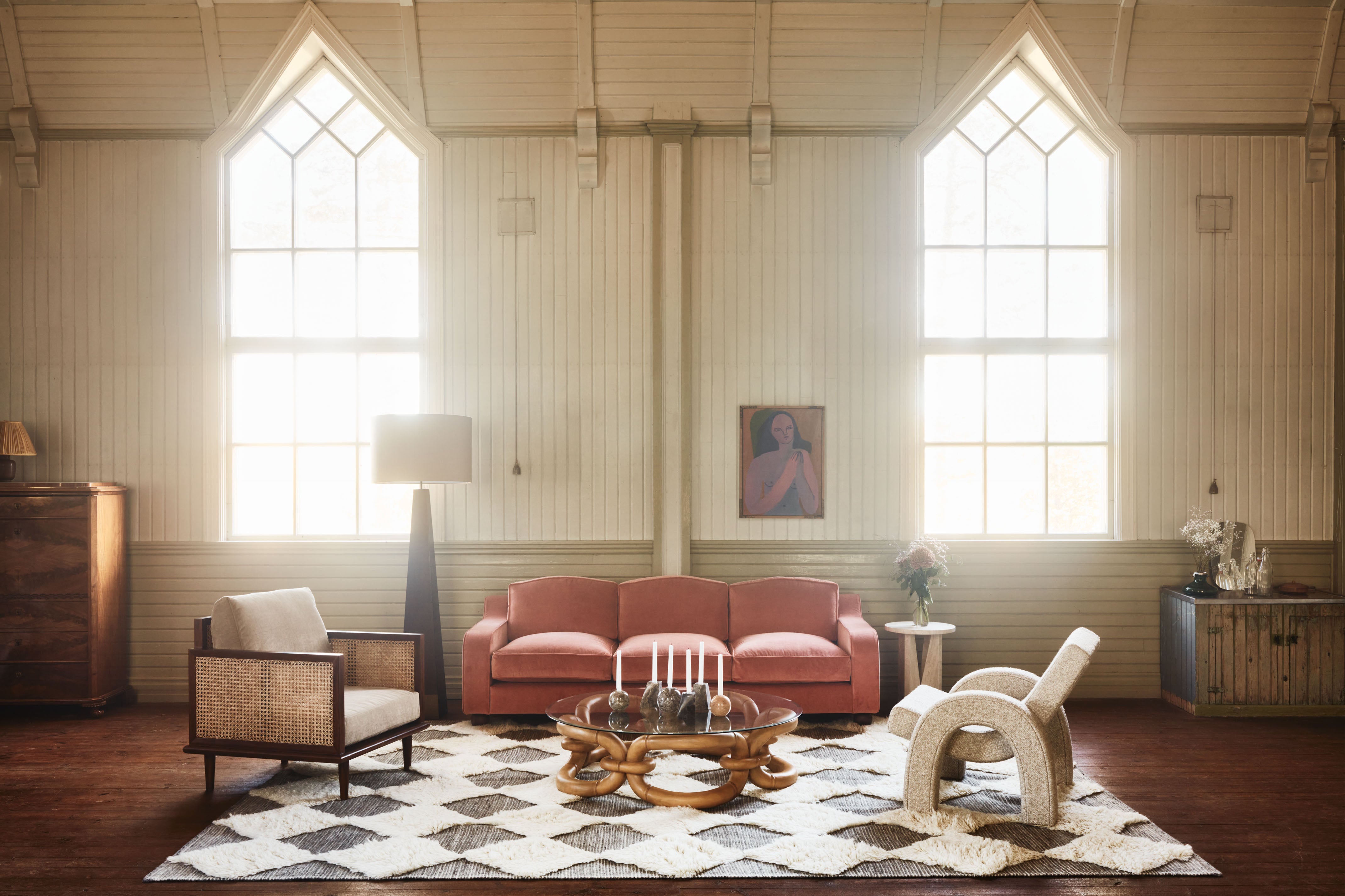 Stojaca lampa PYRAMID jaseňový dyha