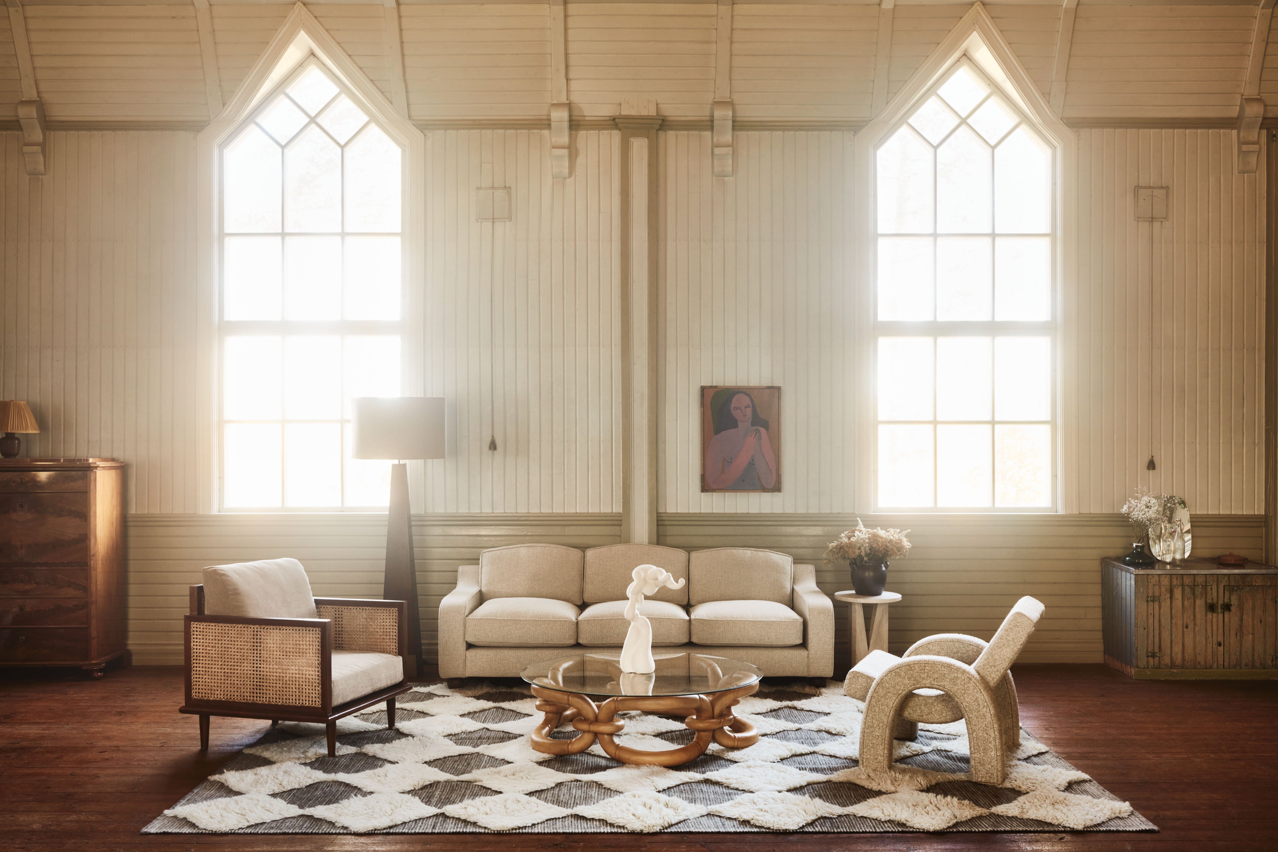 Stojaca lampa PYRAMID jaseňový dyha