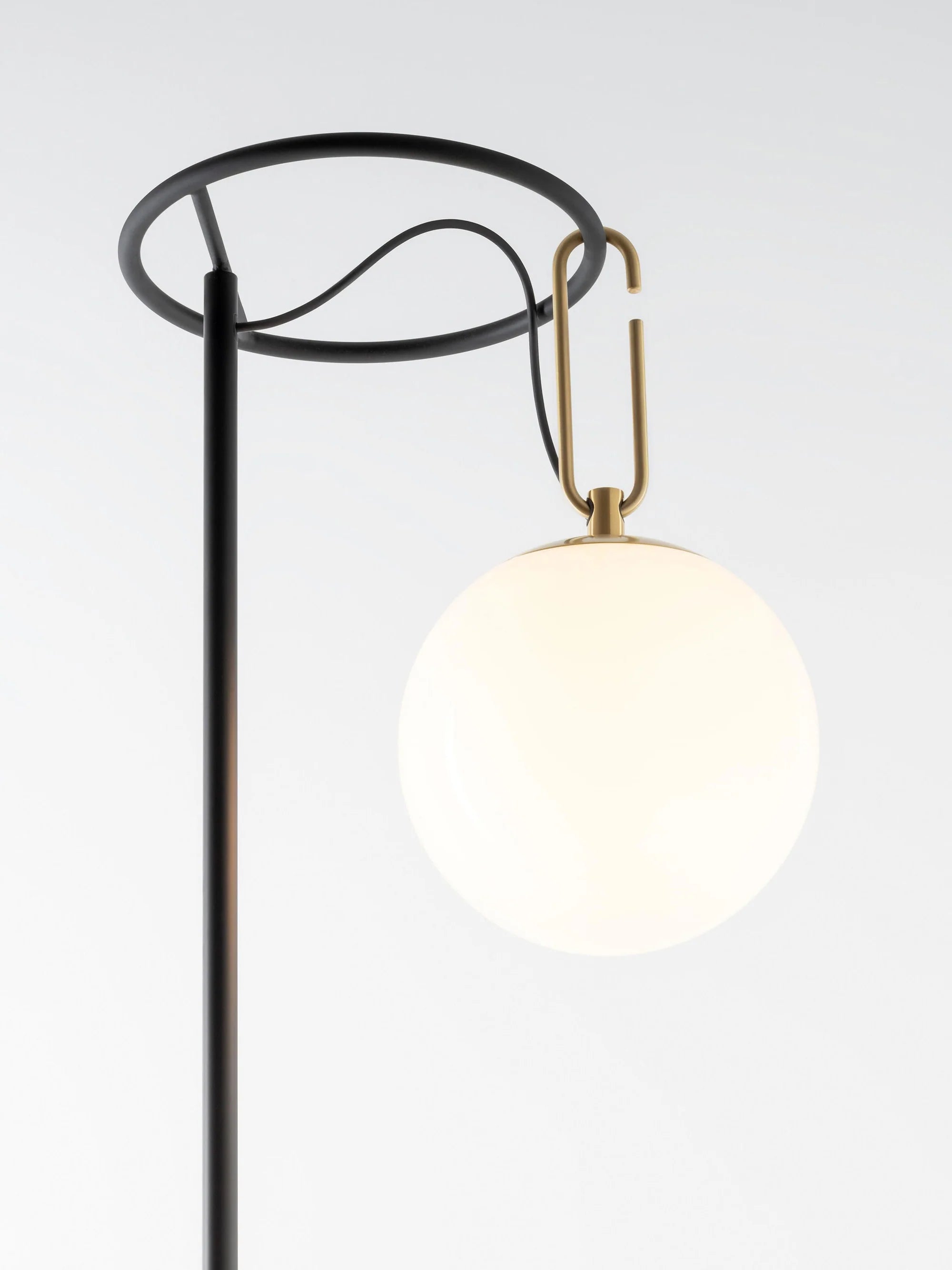 NH Floor Lamp Black with Brass and White