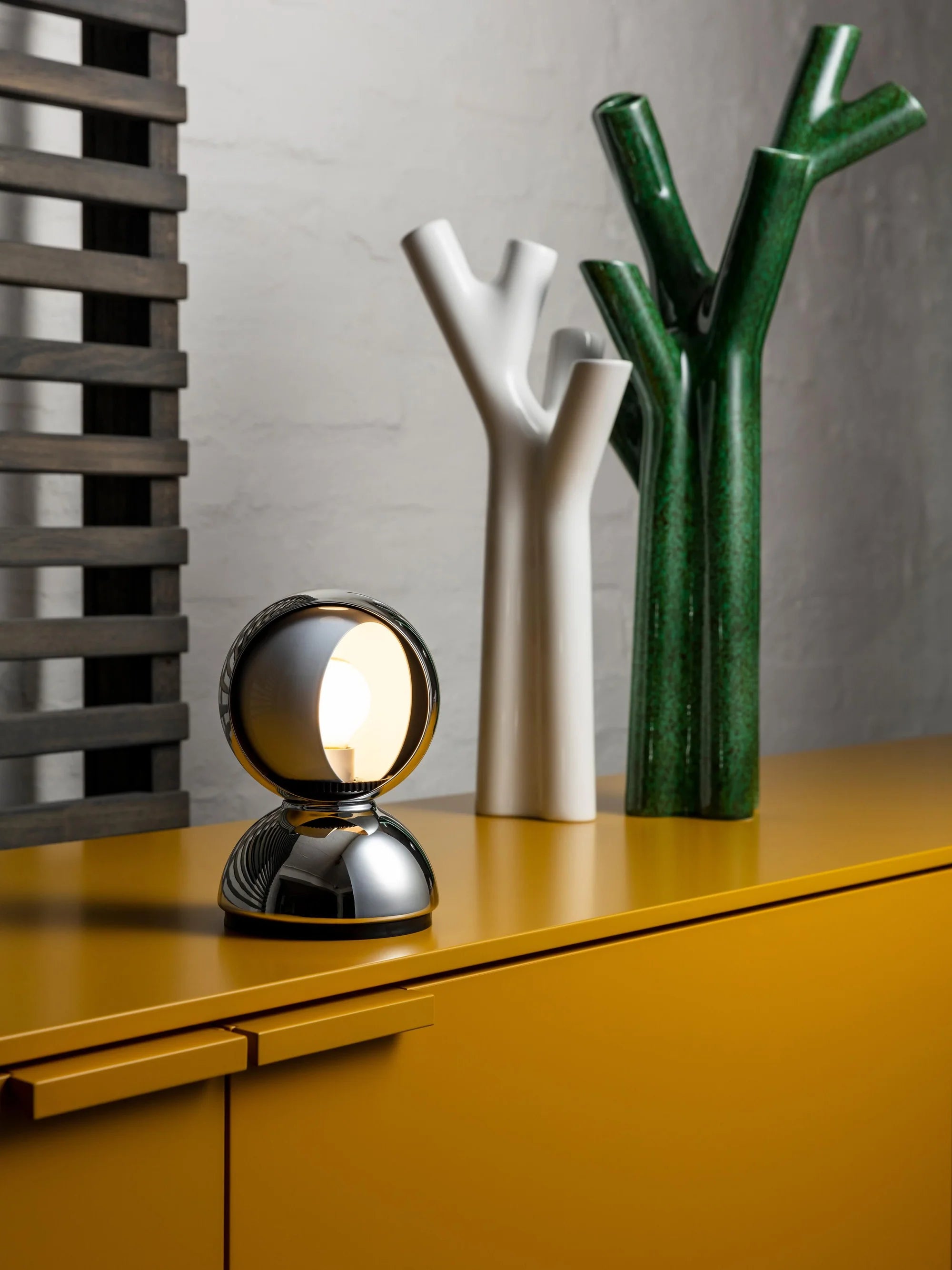 Stolná lampa ECLISSE strieborná