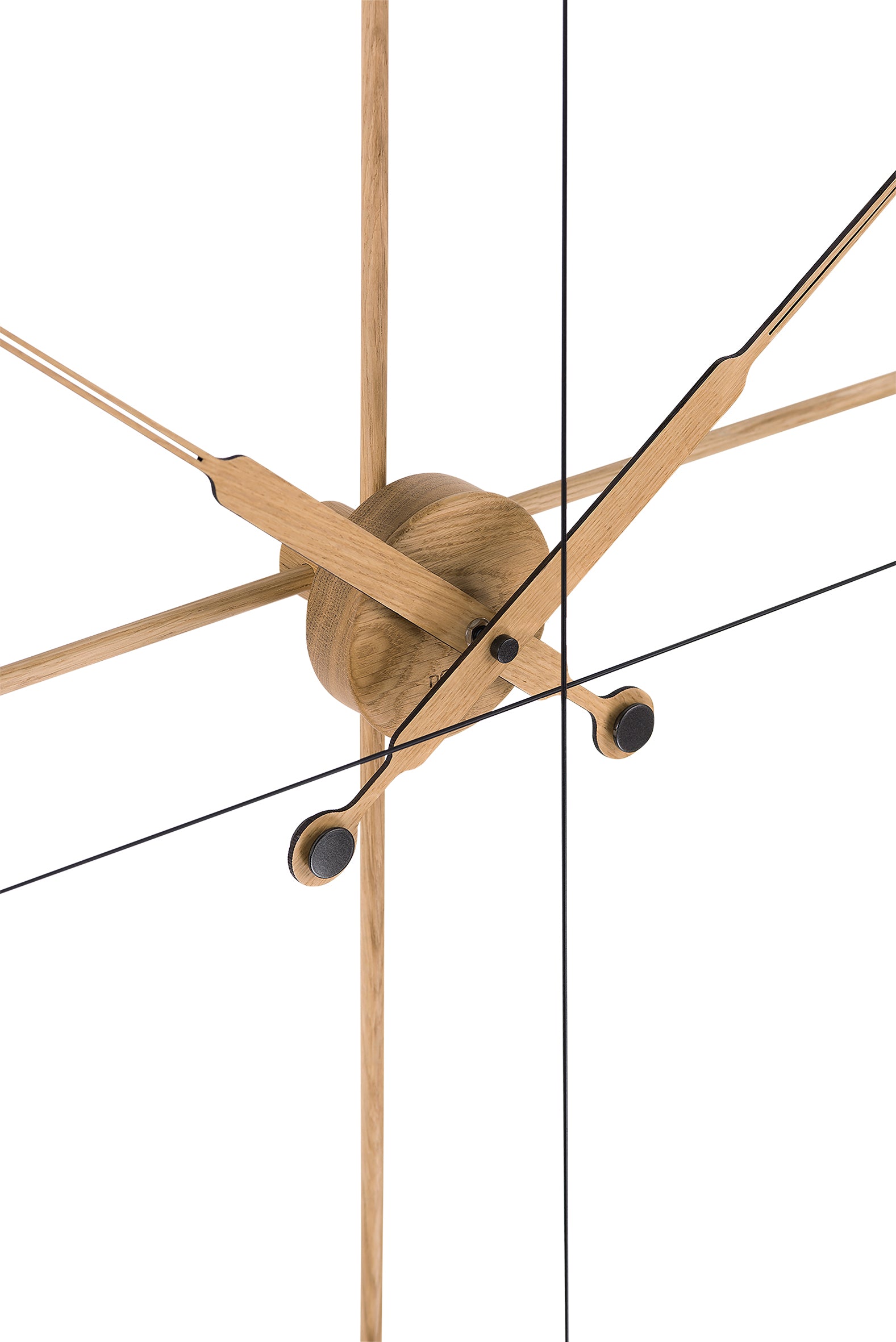 DELMORI PREMIUM wall clock in oak wood with black