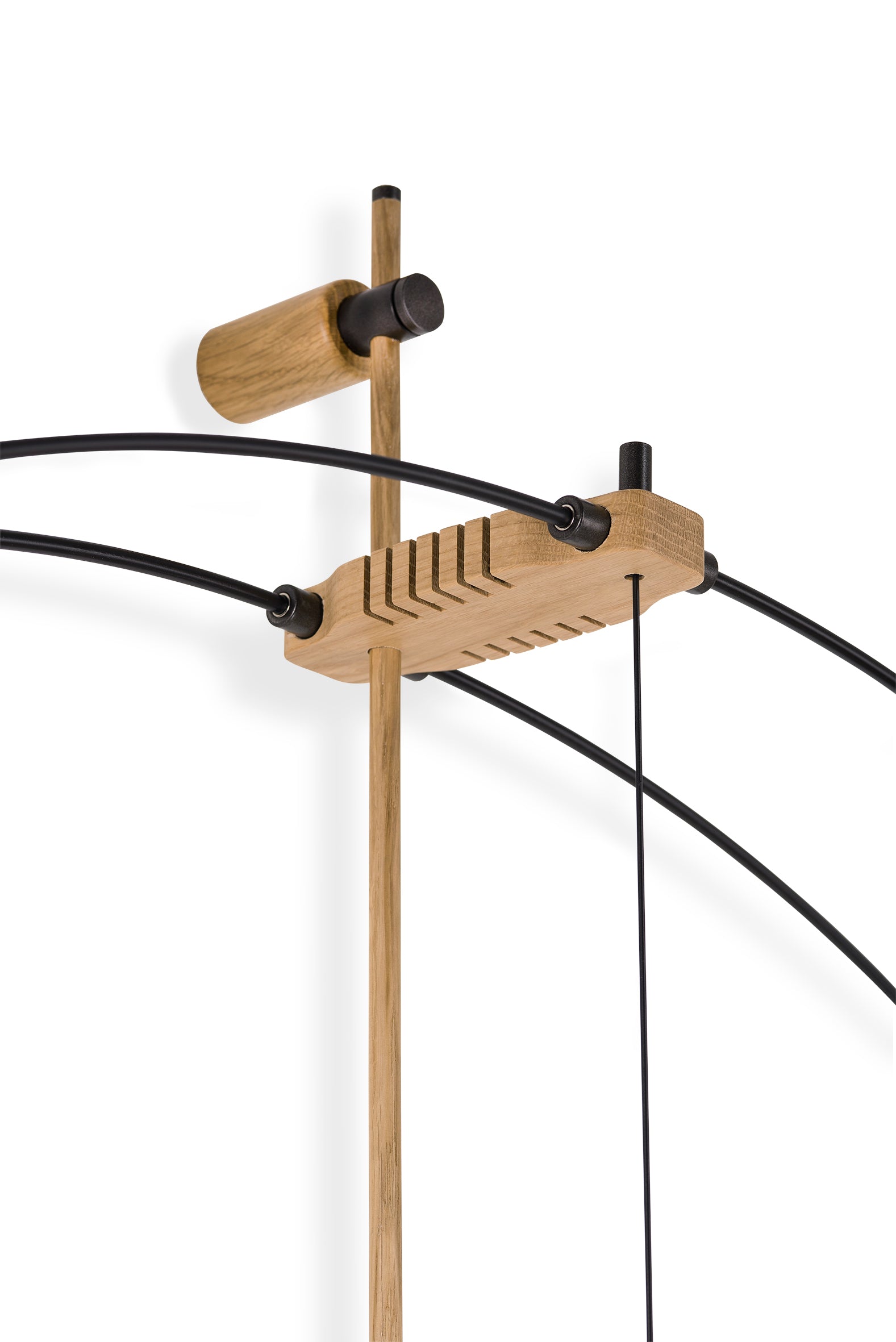 DELMORI PREMIUM wall clock in oak wood with black