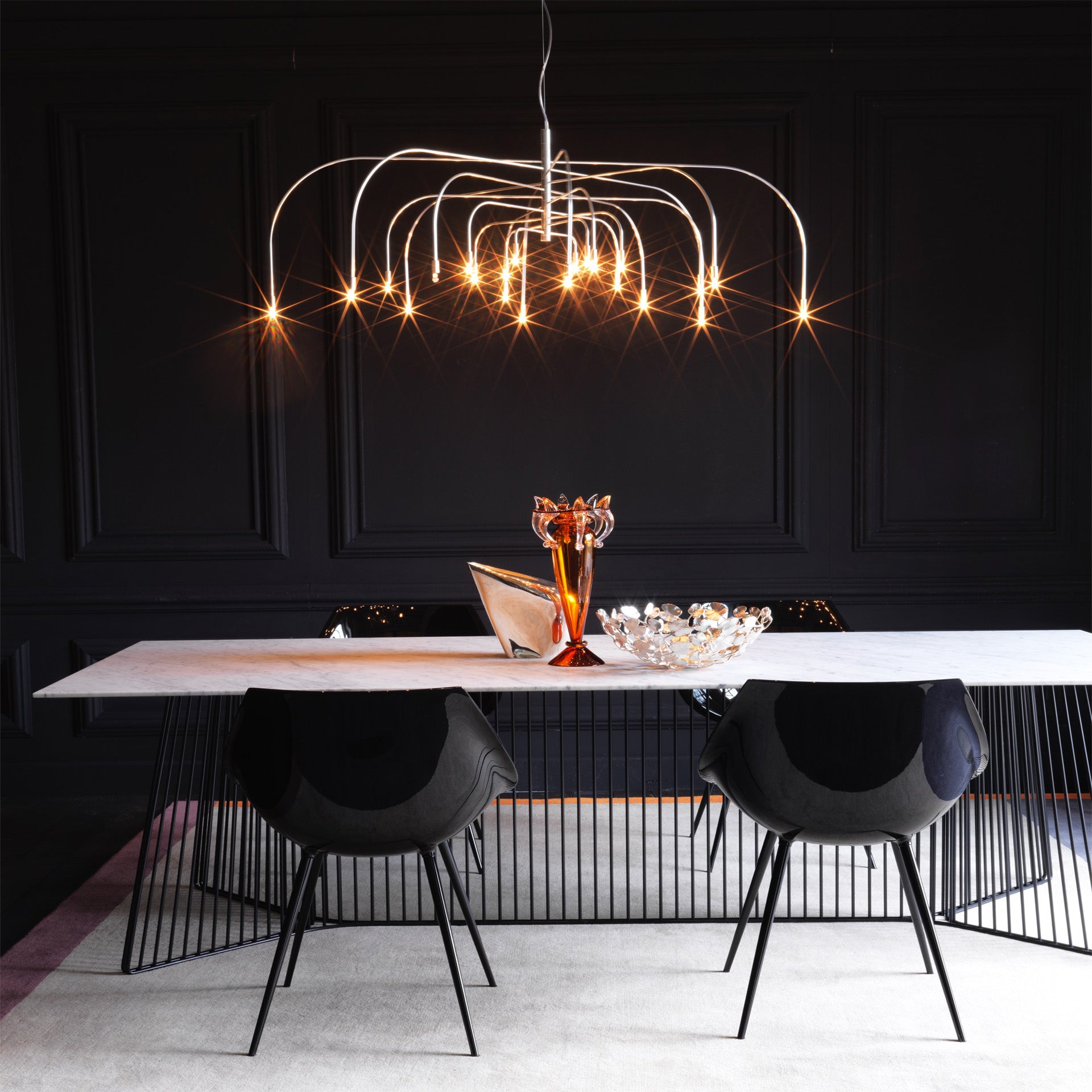 Chair lagò brown leather with an aluminum base