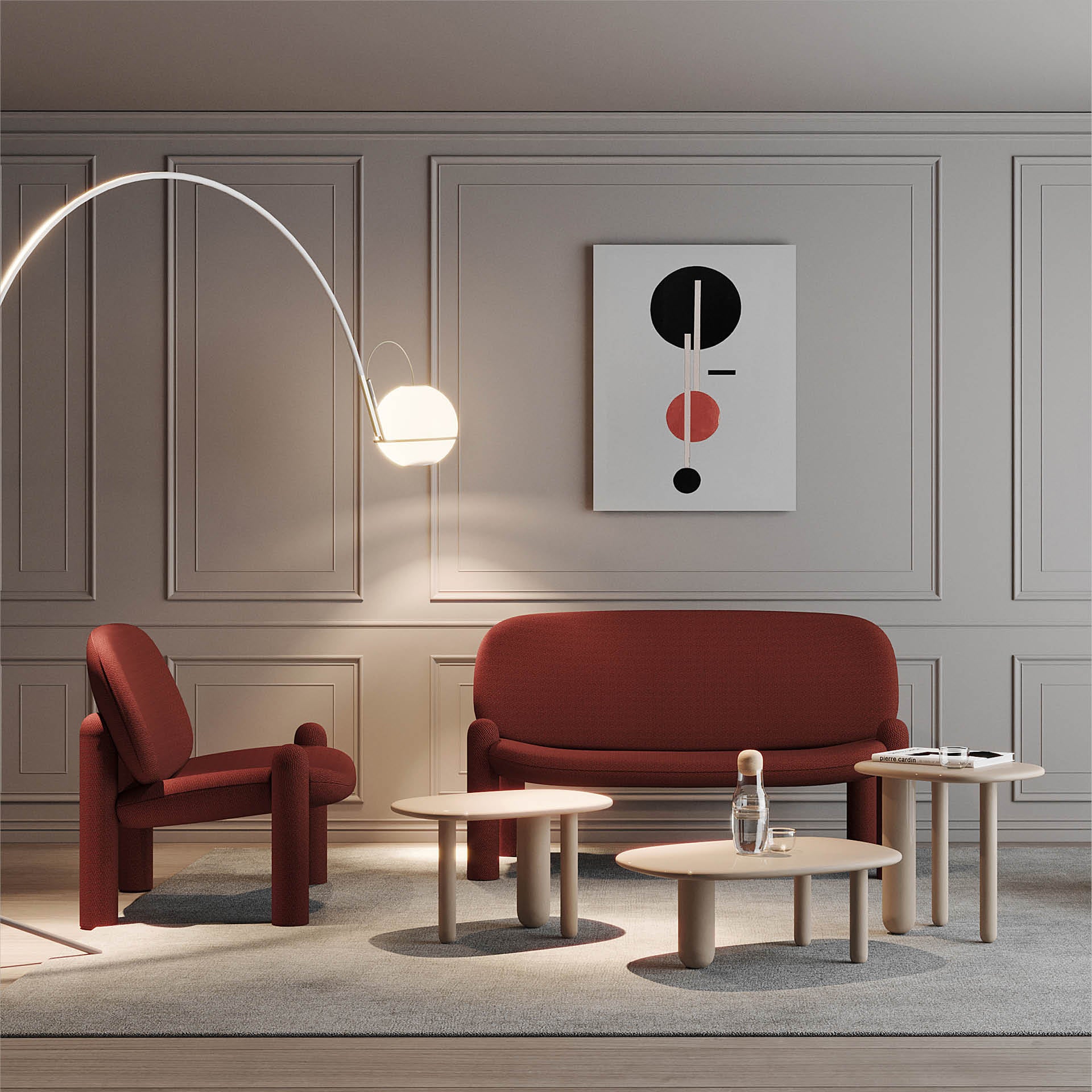 Kávový stolík TOTTORI krémový