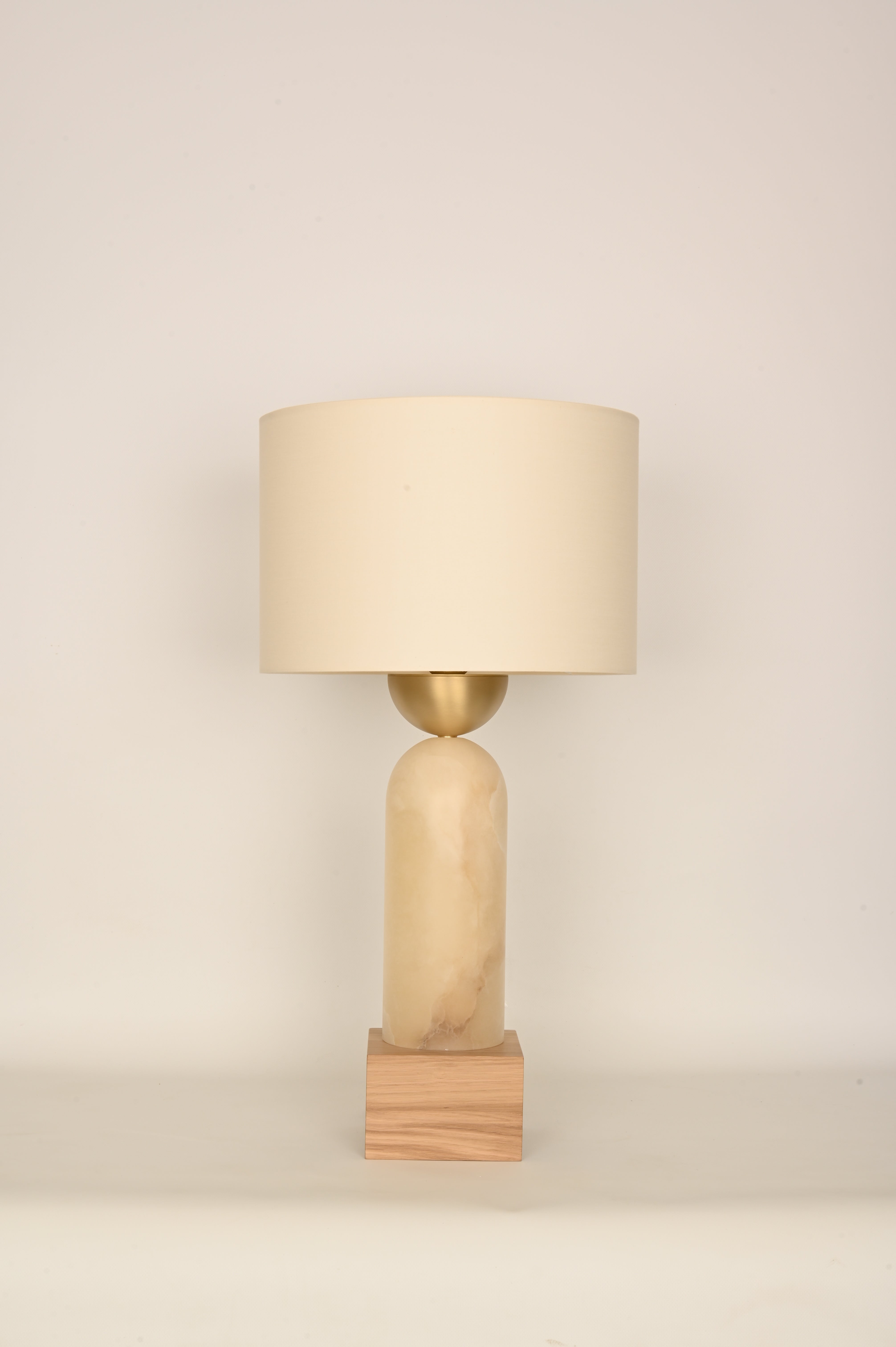 Stolná lampa PEONA KELO biely alabaster