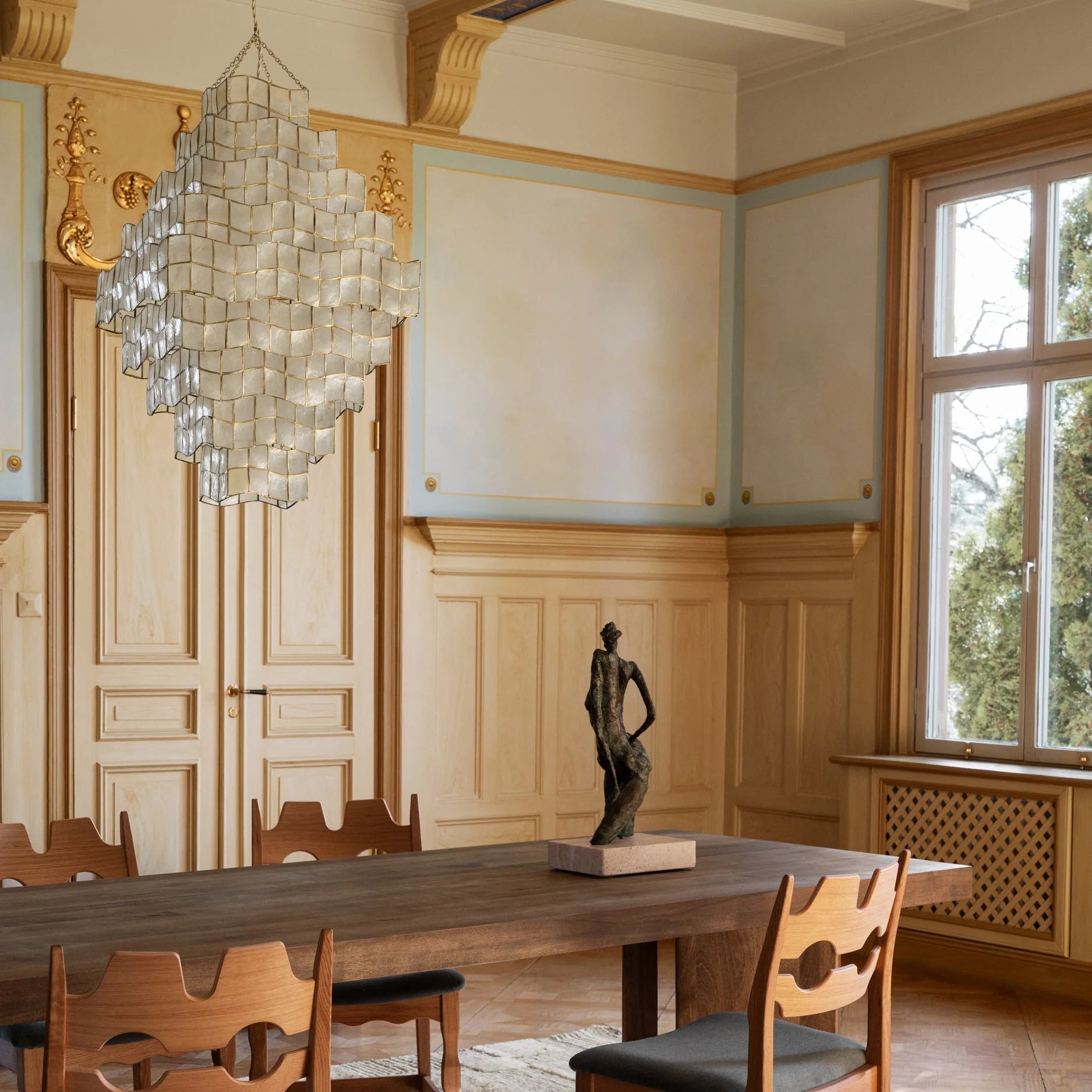 Lampa wisząca CORNELIA muszle Capiz