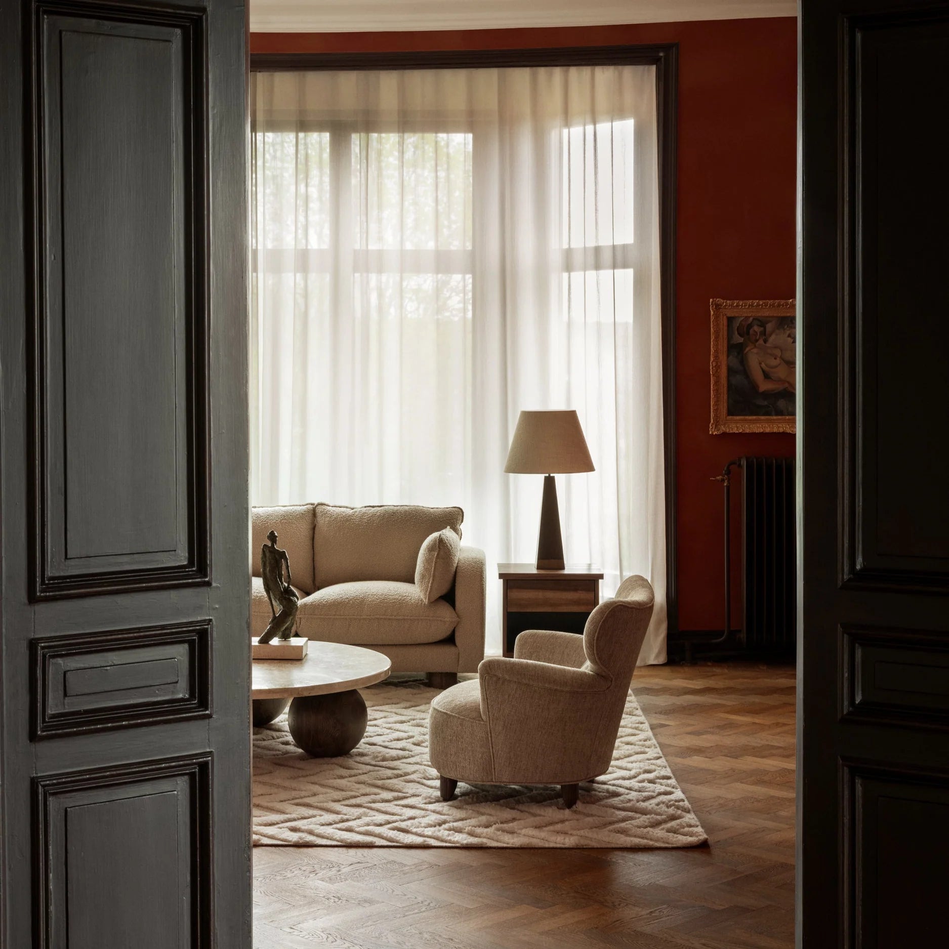 Stolná lampa PYRAMID jaseňový dyha