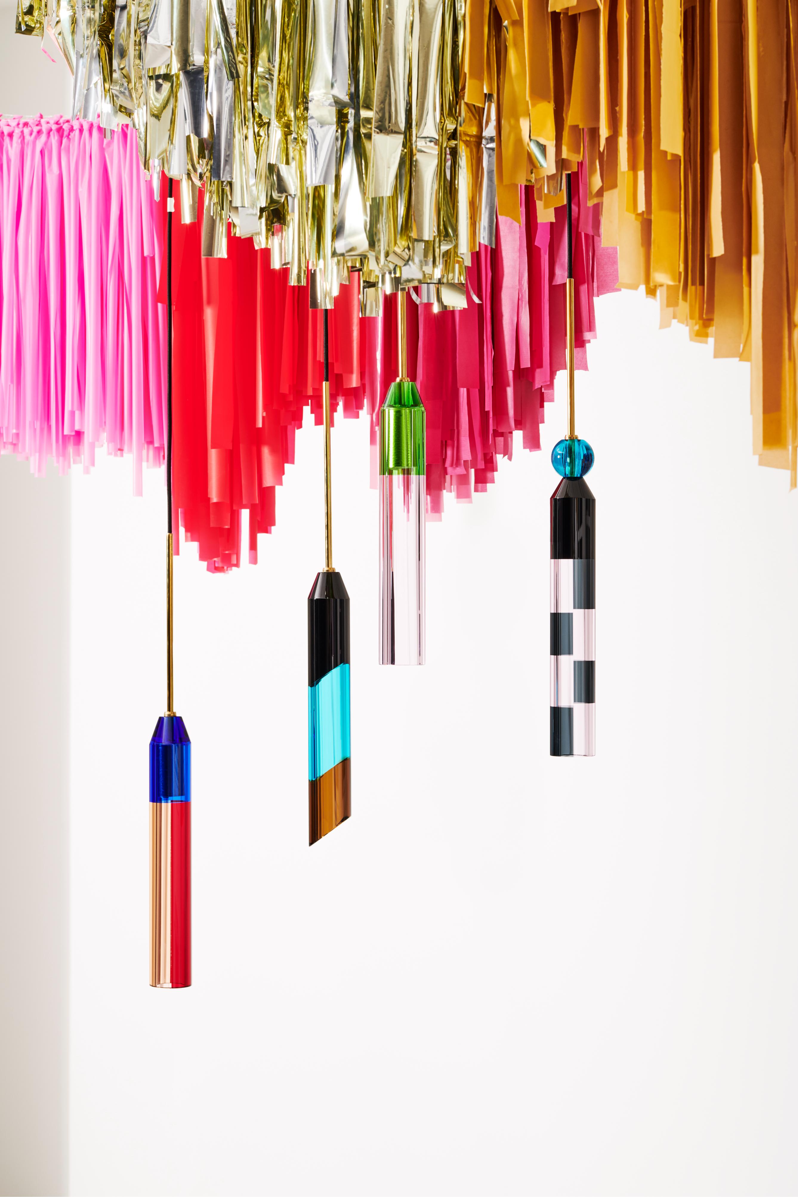 Lampa wisząca CARNIVAL NO. 4 czarny z niebieskim i szarym