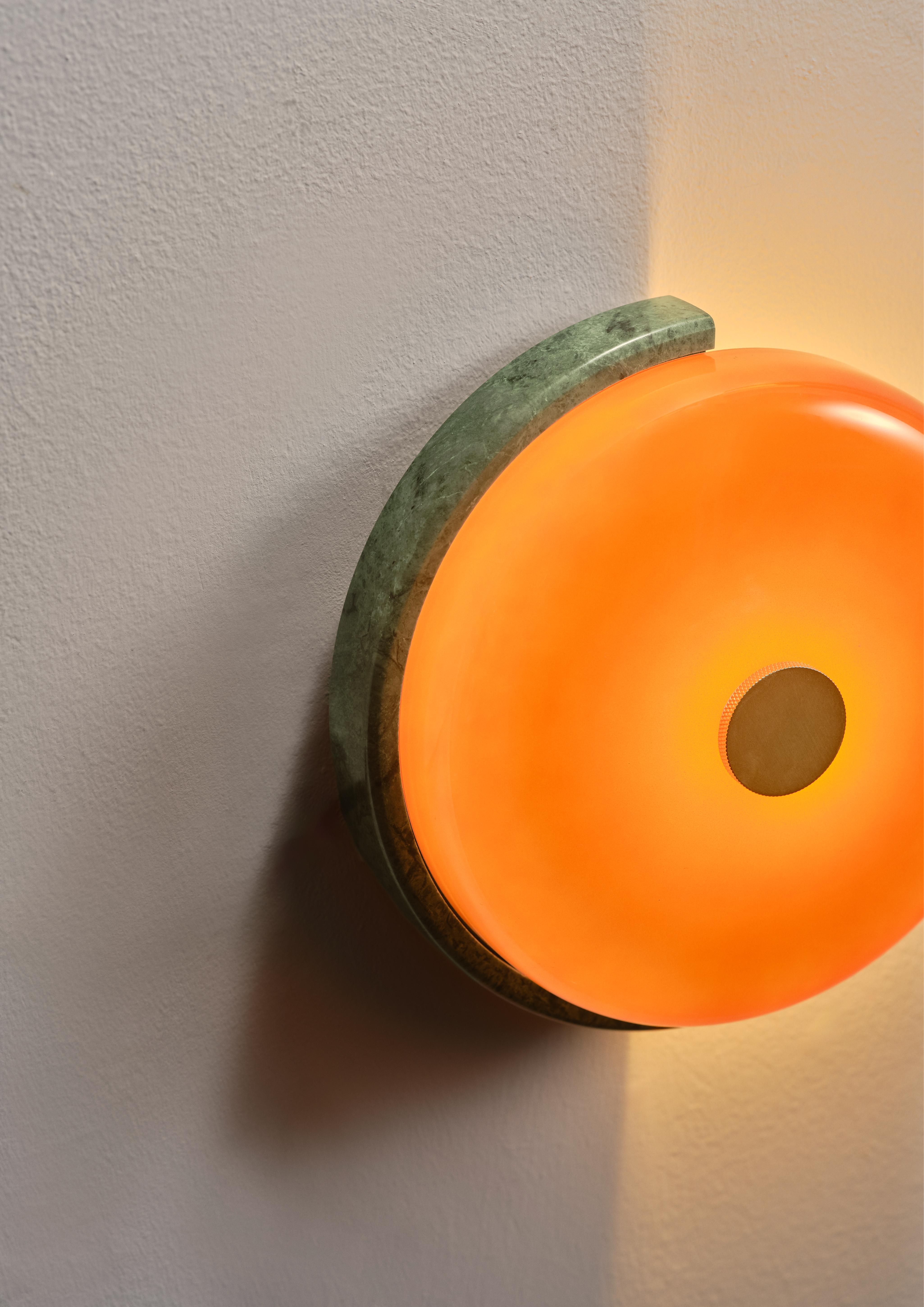 Nástenné svietidlo TRIP zelený mramor s jantárovým sklom