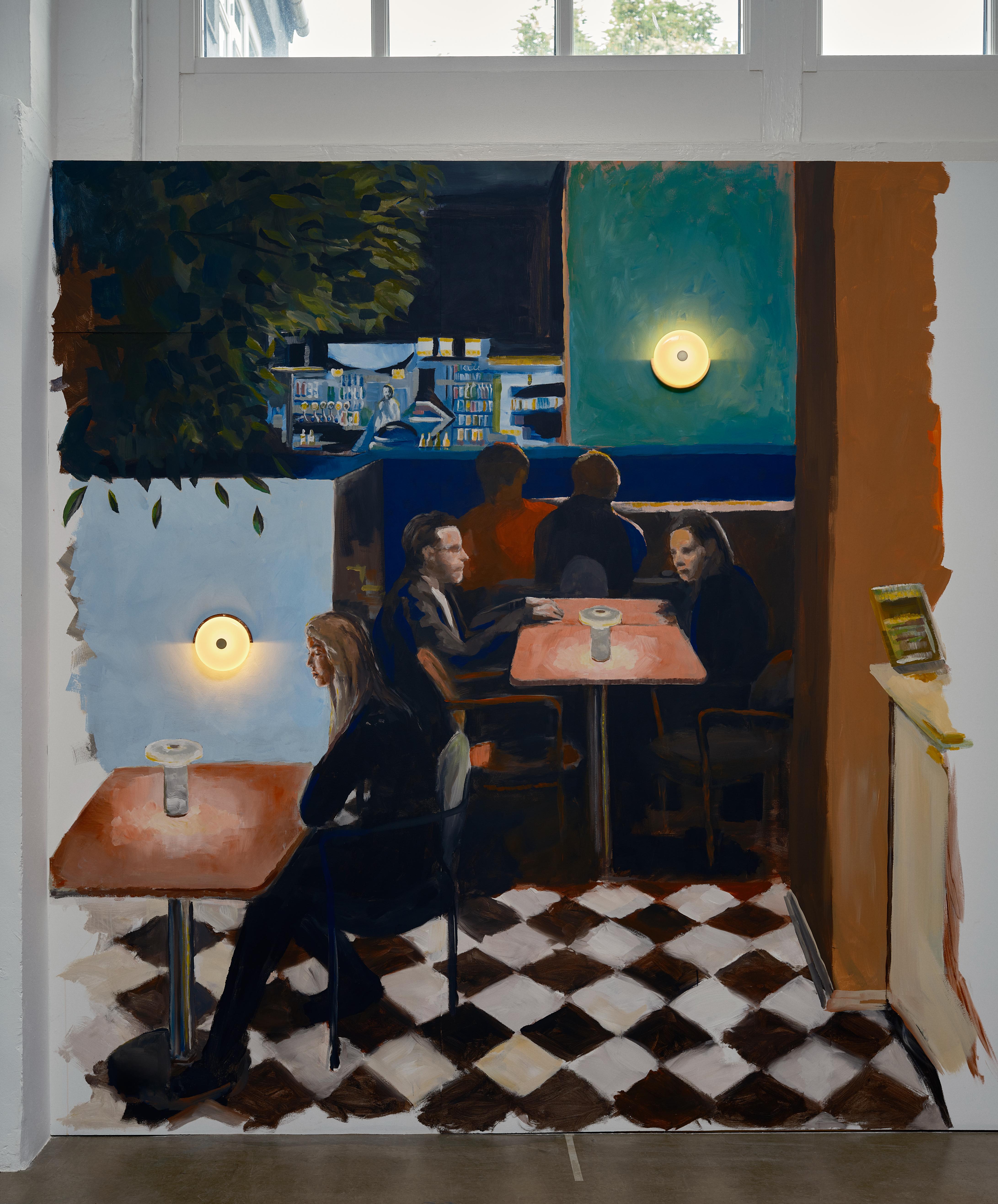 Nástenné svietidlo TRIP hnedý mramor s mliečne bielym sklom