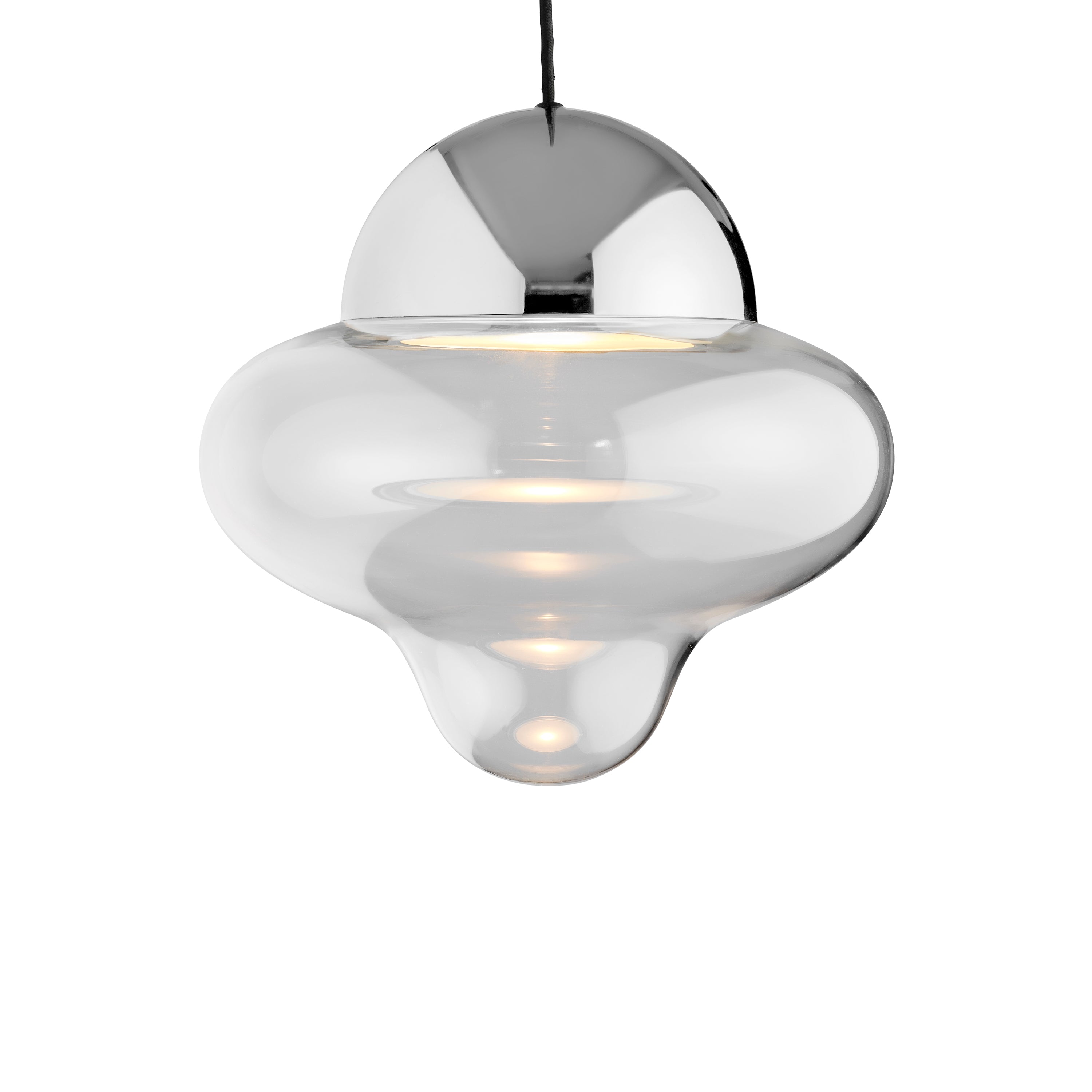 NUTTY pendant lamp transparent glass with silver finish