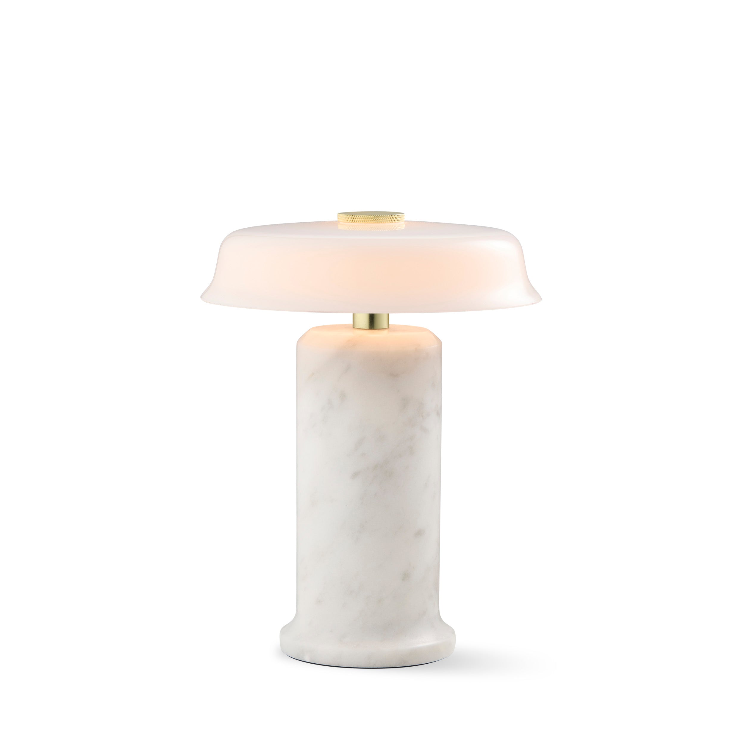 Portable lamp TRIP NO. 2 white marble with milky white glass